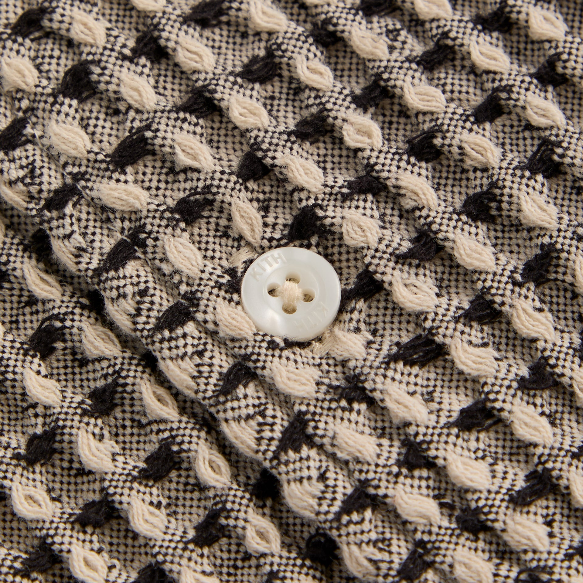 Kith Geometric Diamond Short Sleeve Boxy Collared Overshirt - Black