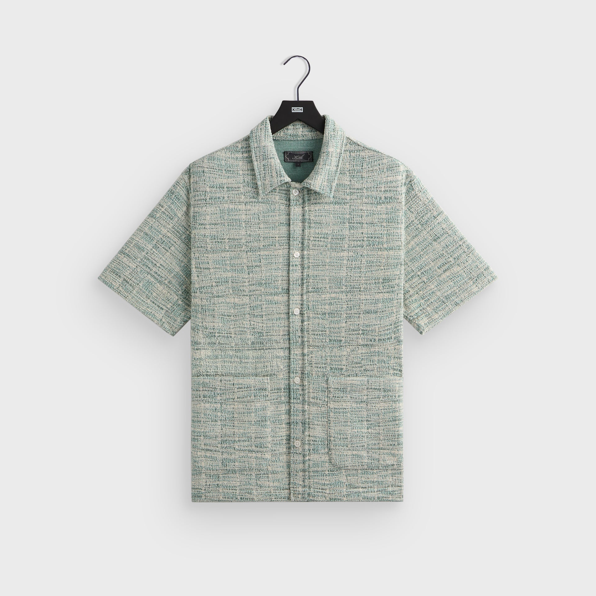 Kith Tweed Short Sleeve Boxy Collared Overshirt - Mykonos