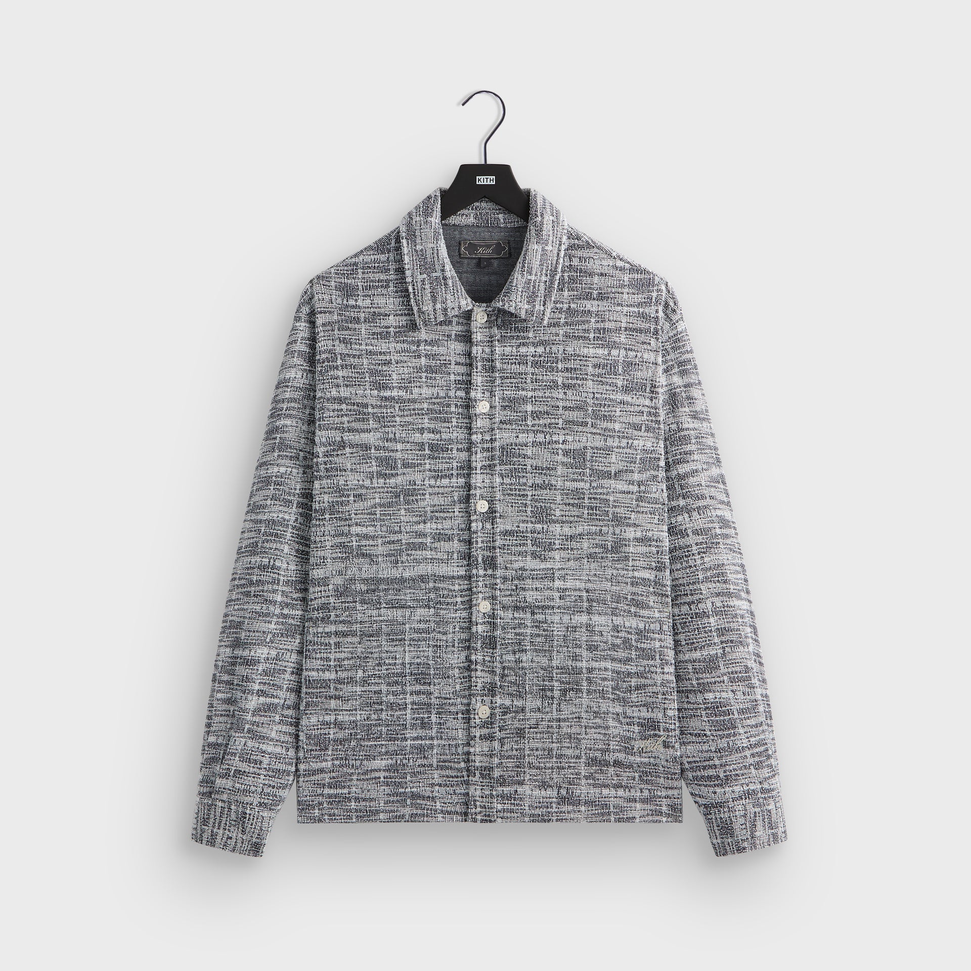 Kith Tweed Long Sleeve Boxy Collared Overshirt - Nocturnal