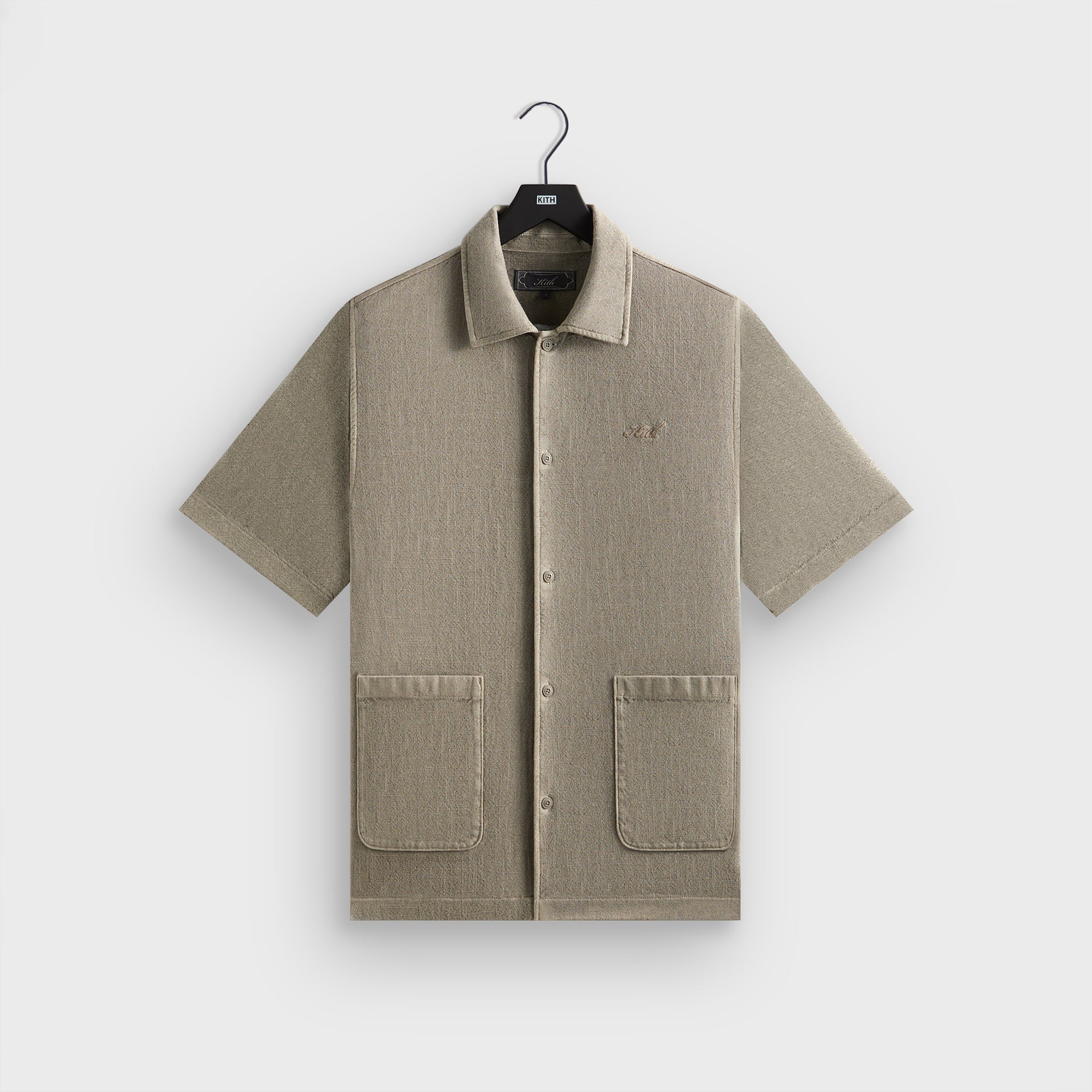 Kith Soft Woven Short Sleeve Boxy Collared Overshirt - Astro