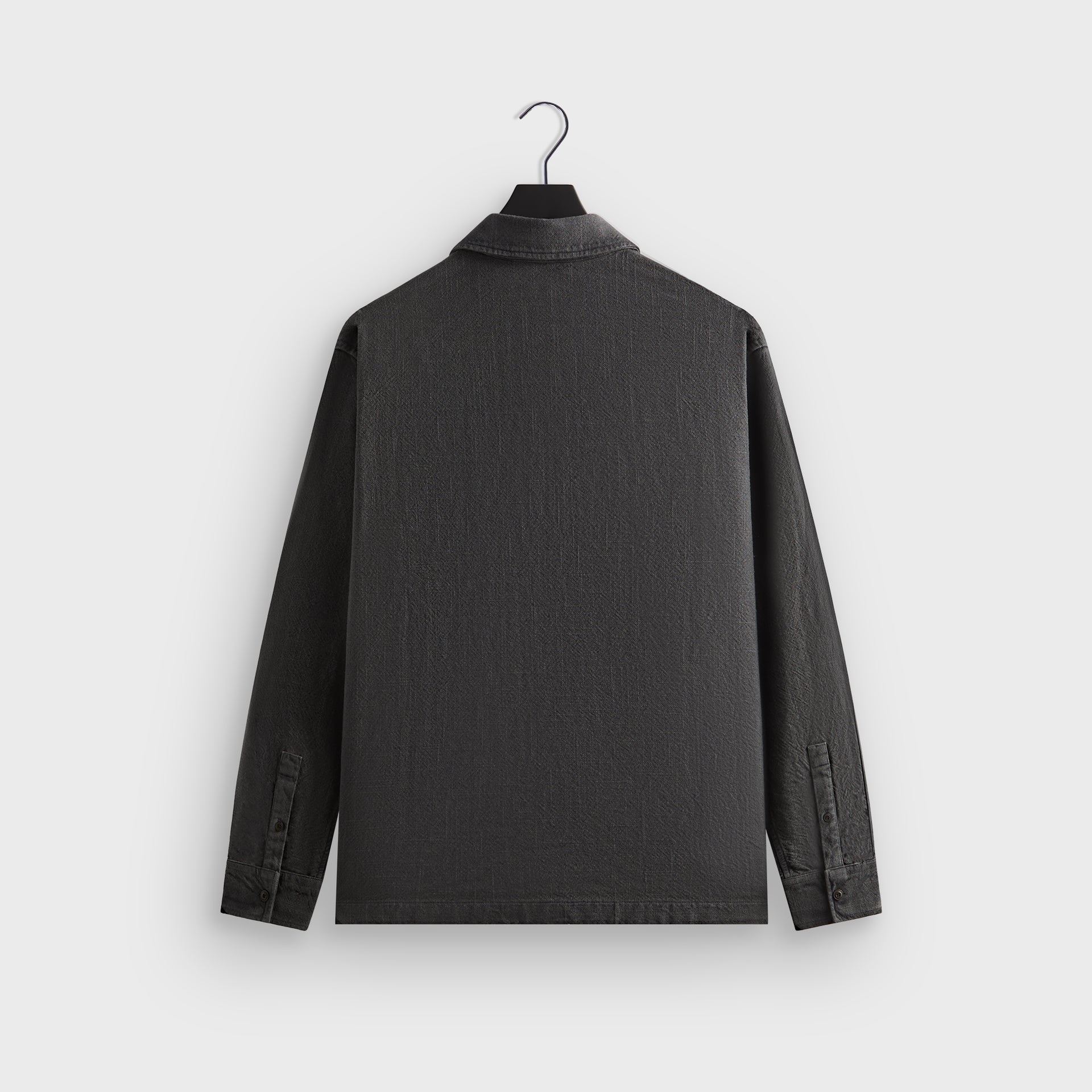 Kith Soft Woven Long Sleeve Boxy Collared Overshirt - Carbon