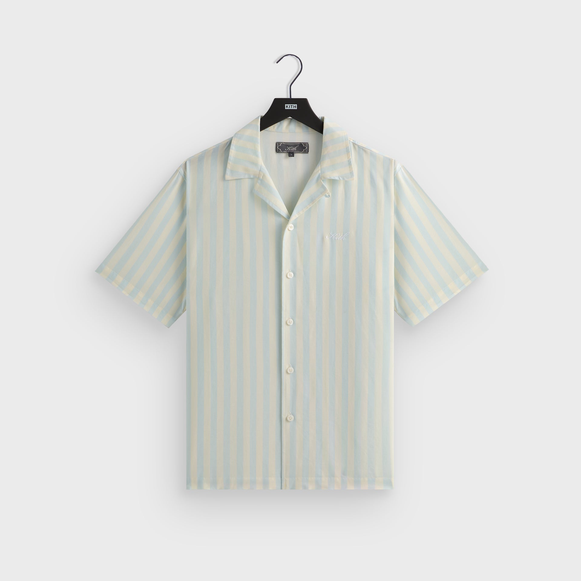 Kith Striped Thompson Camp Collar Shirt - Light Indigo