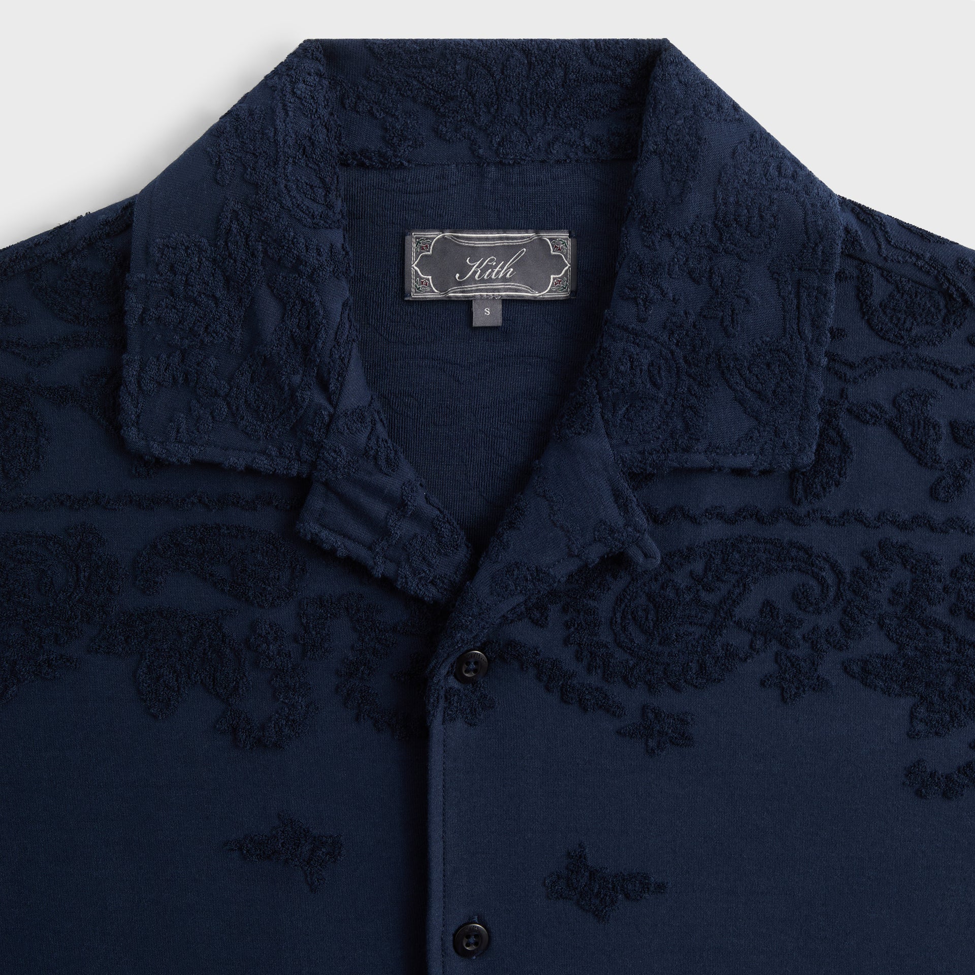 Kith Bandana Micro Terry Thompson Camp Collar Shirt - Nocturnal