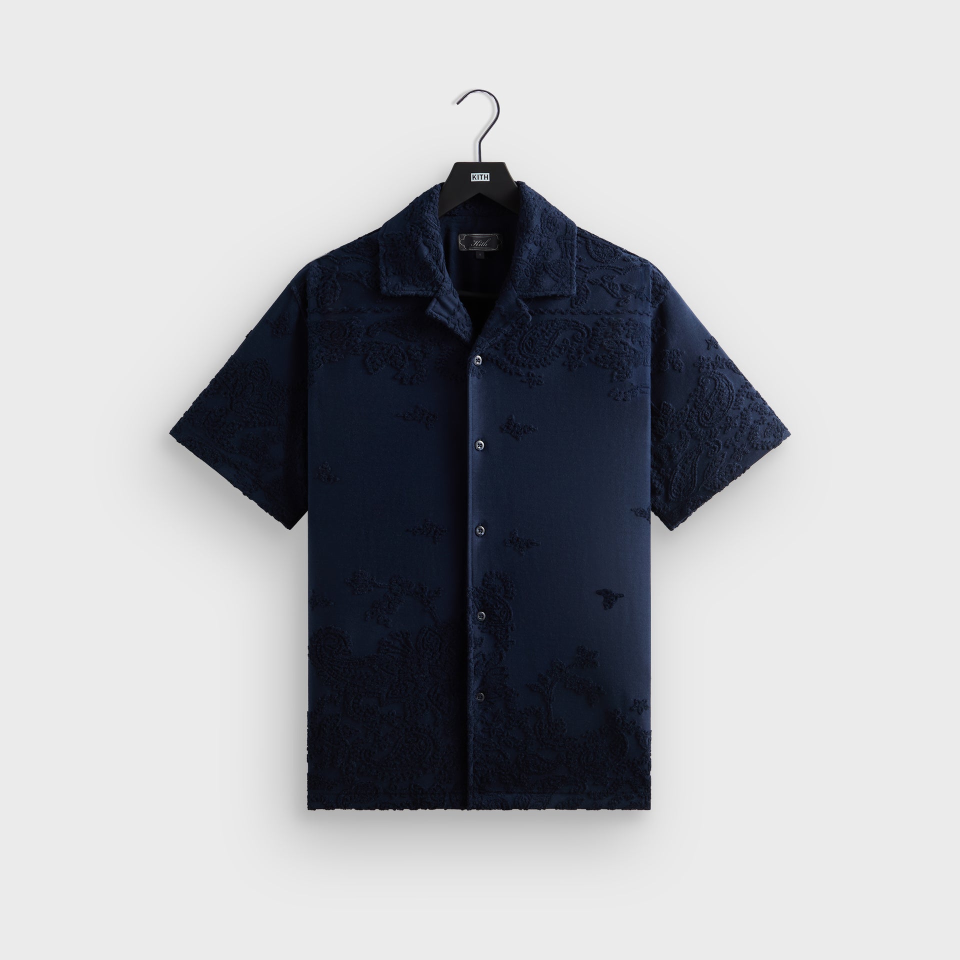 Kith Bandana Micro Terry Thompson Camp Collar Shirt - Nocturnal