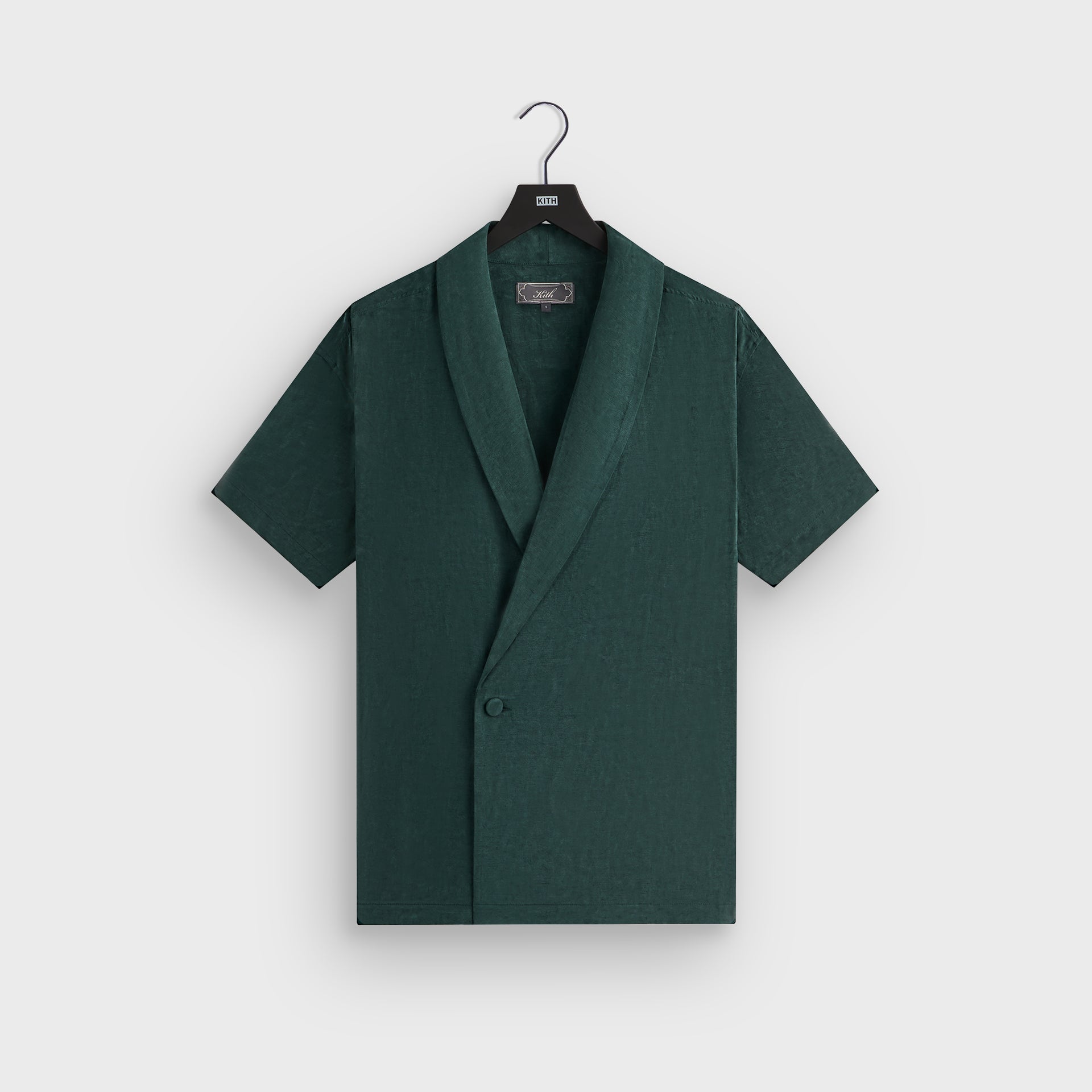 Kith Cupro Linen Short Sleeve Thompson Crossover Shirt - Stadium