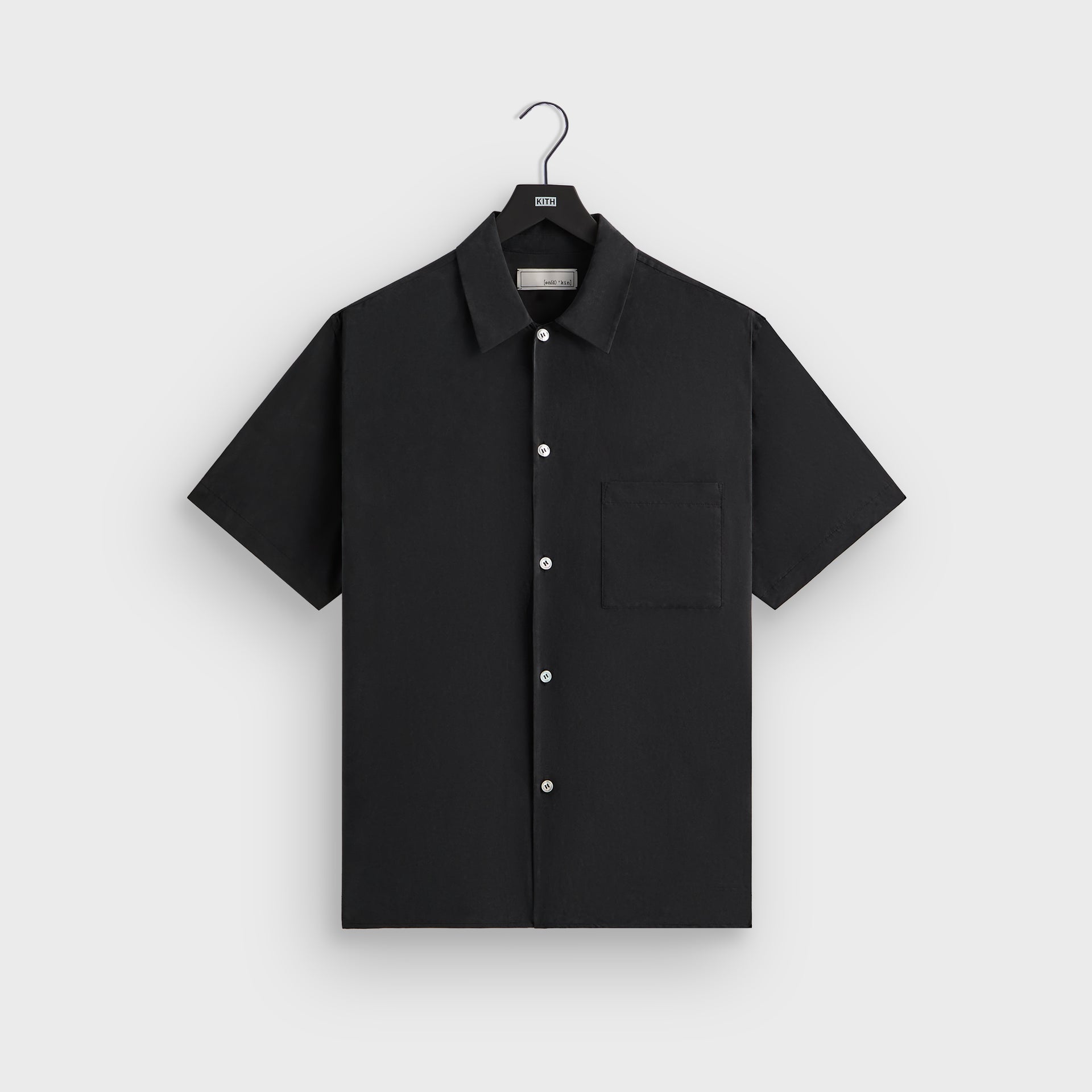 &Kin Silk Habotai Beckham Buttondown - Black