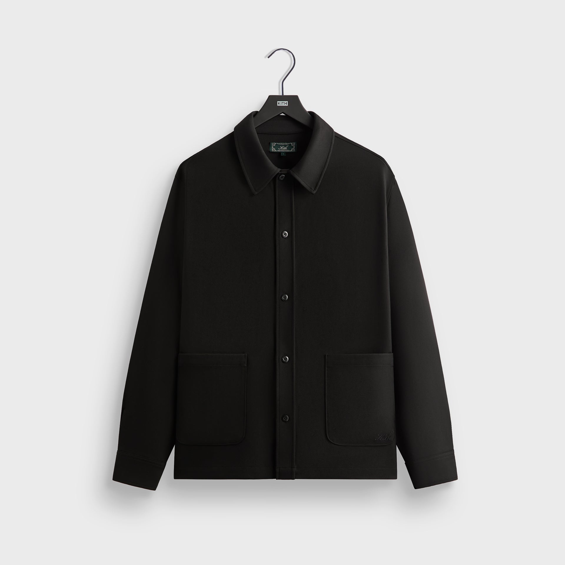 Kith Double Weave Boxy Collared Overshirt - Black