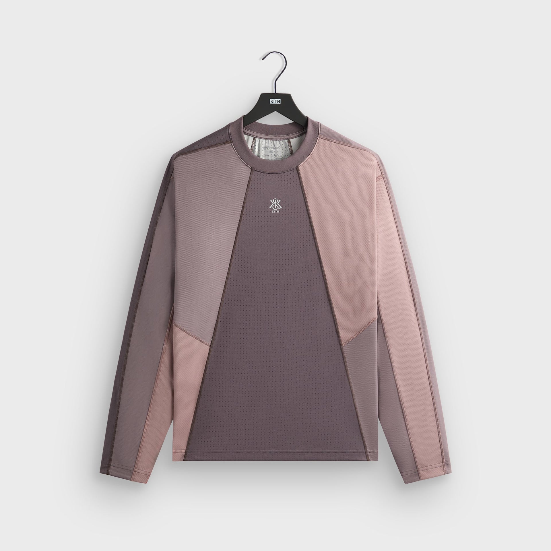 Kith Long Sleeve Panelled Otto Tee - Dusty Mauve