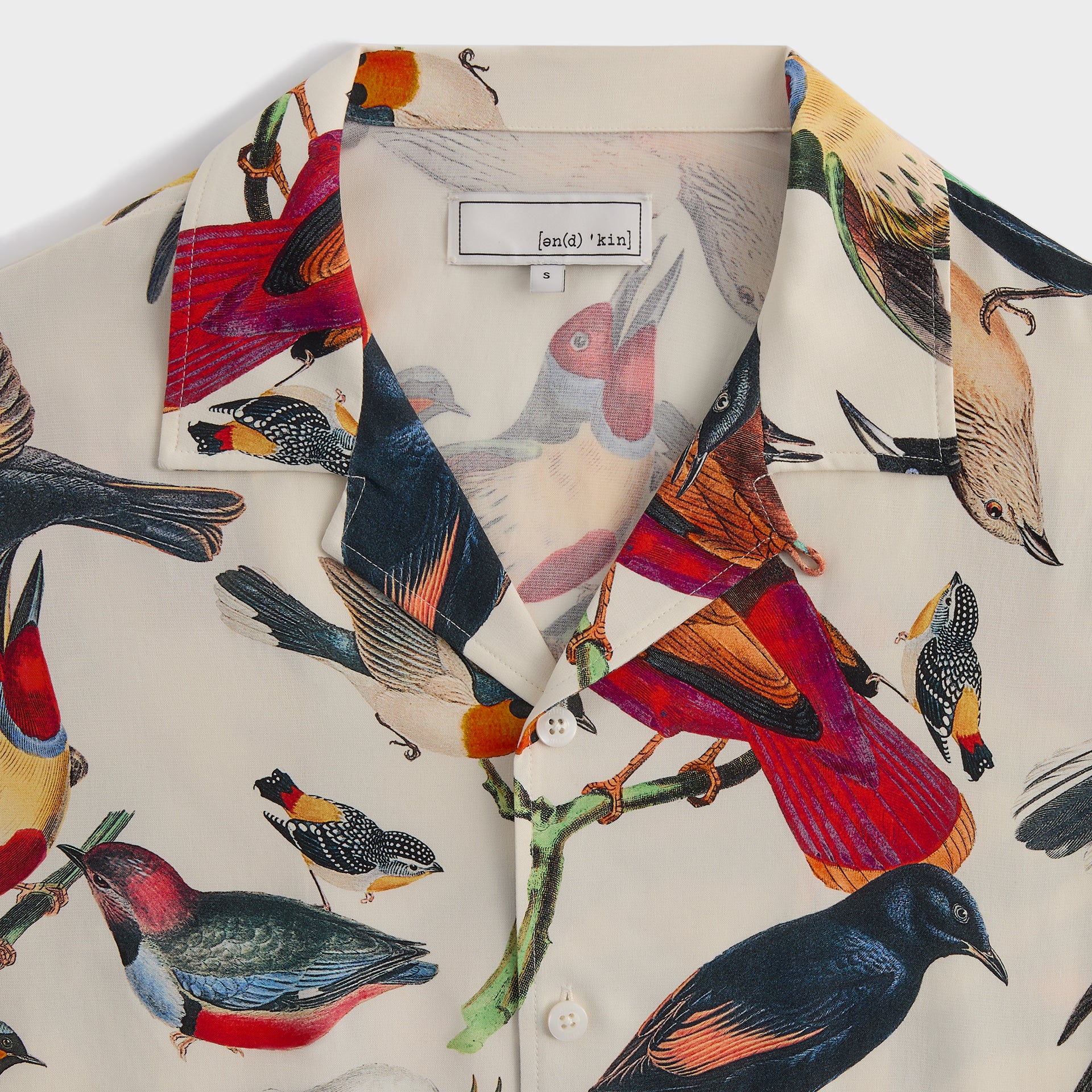 &Kin Tropical Bird Camp Collar Shirt - Sandrift