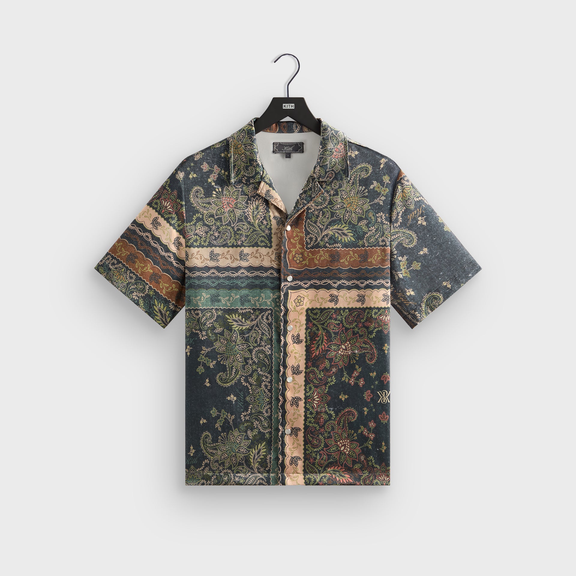 Kith Panelled Bandana Thompson Camp Collar Shirt - Stadium