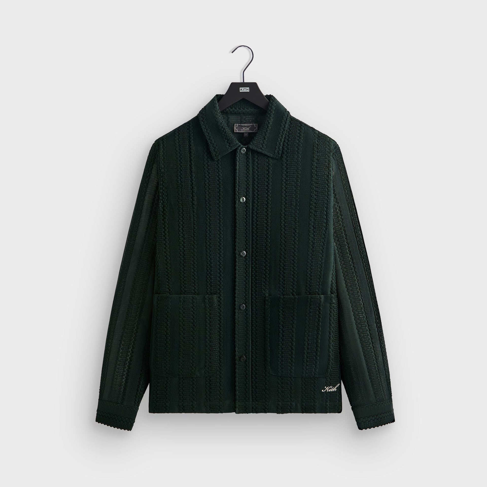 Kith Ladder Lace Long Sleeve Boxy Collared Overshirt - Stadium