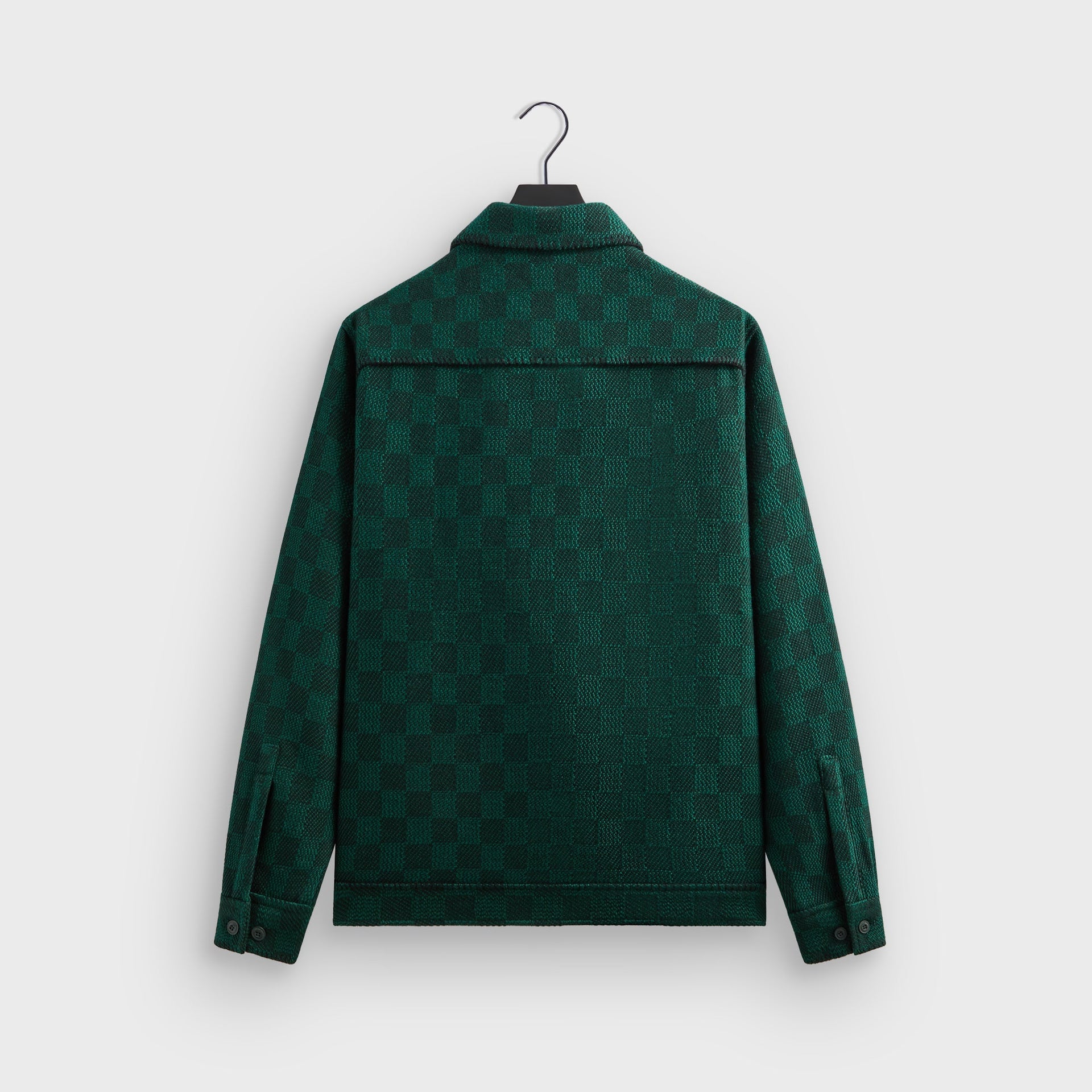Kith Check Boucle Boxy Collared Overshirt - Ivy Green