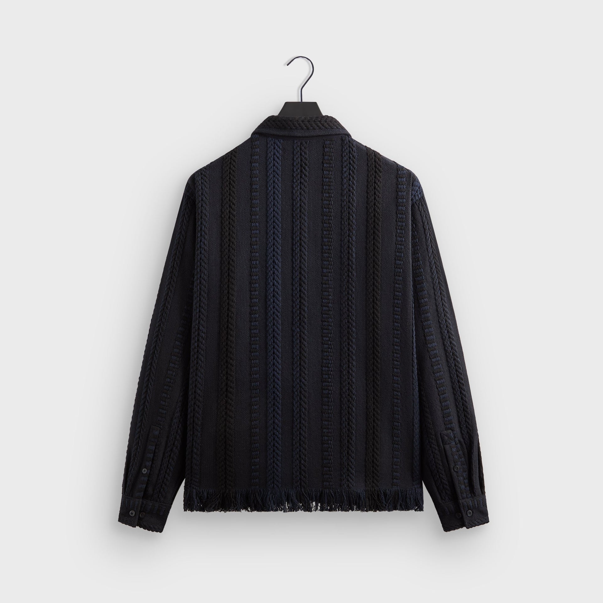 Kith Mixed Stripe Tweed Boxy Collared Overshirt - Nocturnal