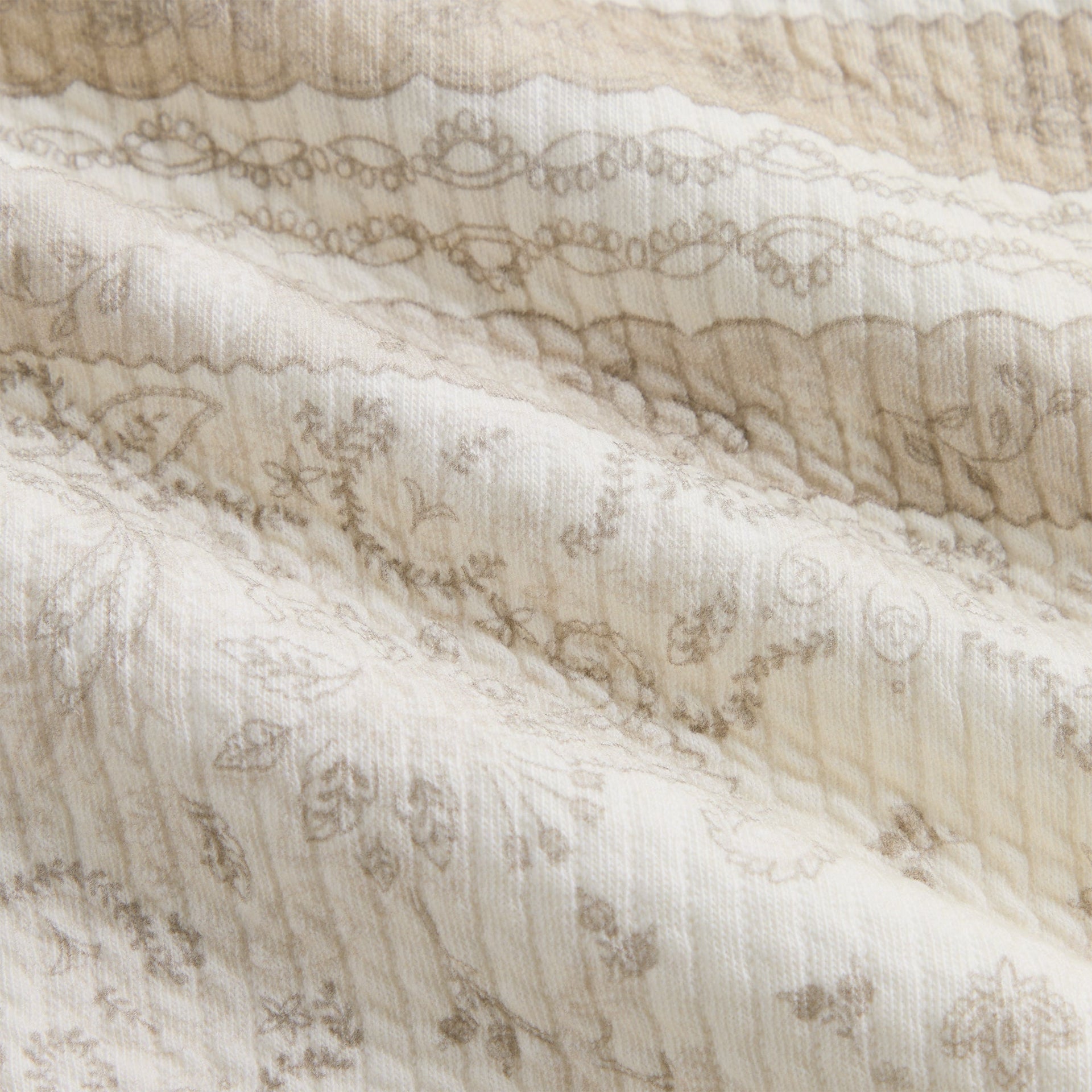 Kith Striped Interlock Claremont Quarter Zip - Canvas