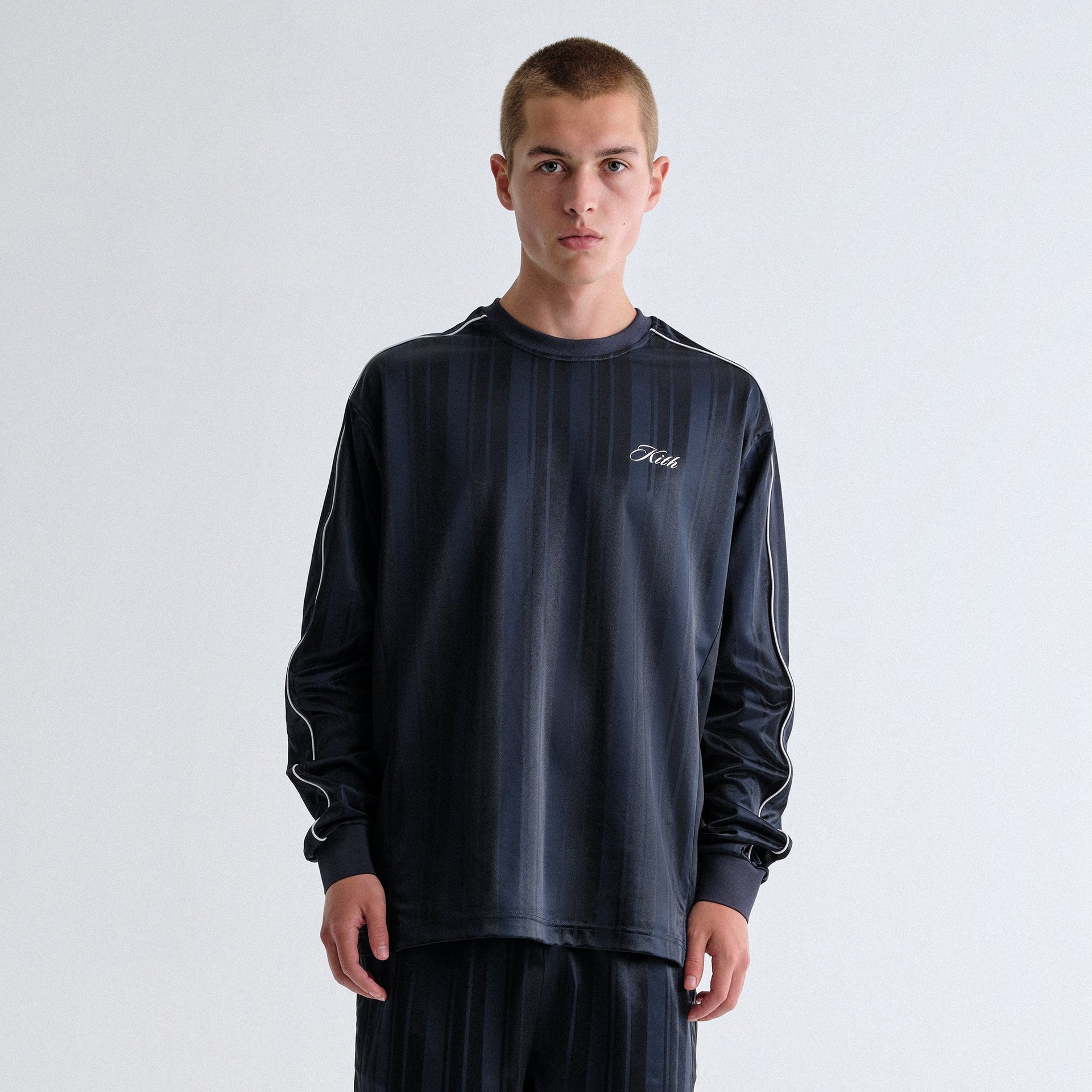 Kith Tricot Panelled Long Sleeve Tee - Nocturnal