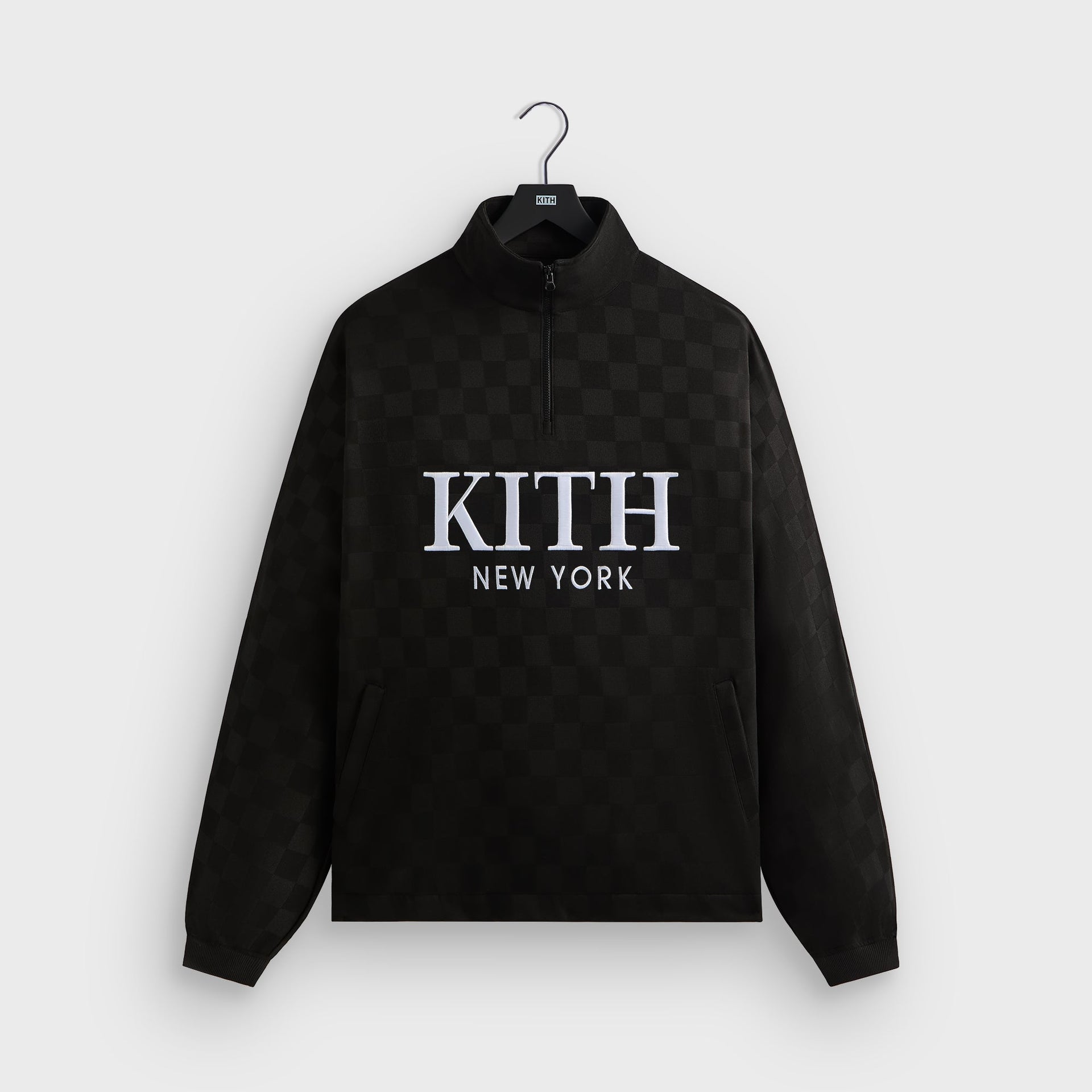 Kith Double Weave Davis Quarter Zip Pullover - Black