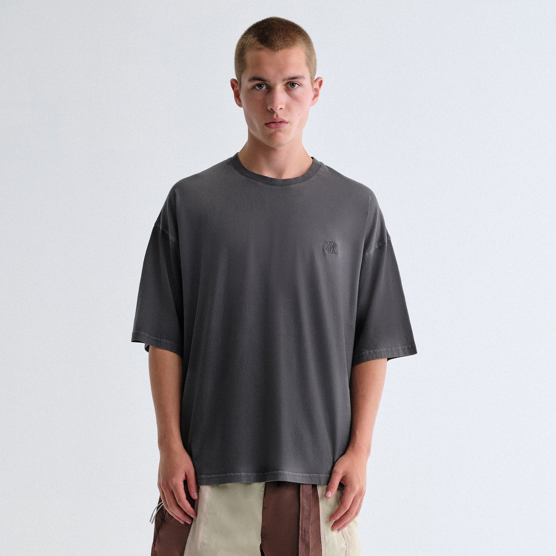 Kith Sueded Jersey Bishop Tee - Hematite