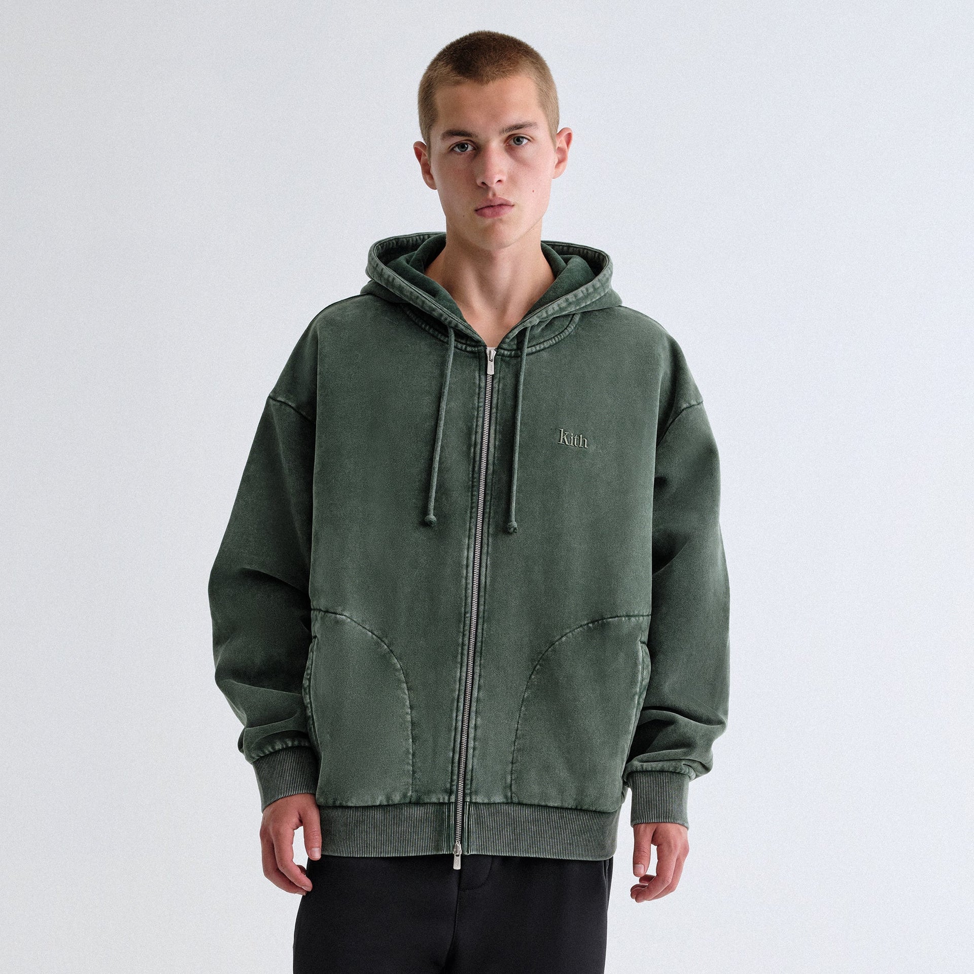 Kith Antique Wash Full Zip Nelson Hoodie - Stadium