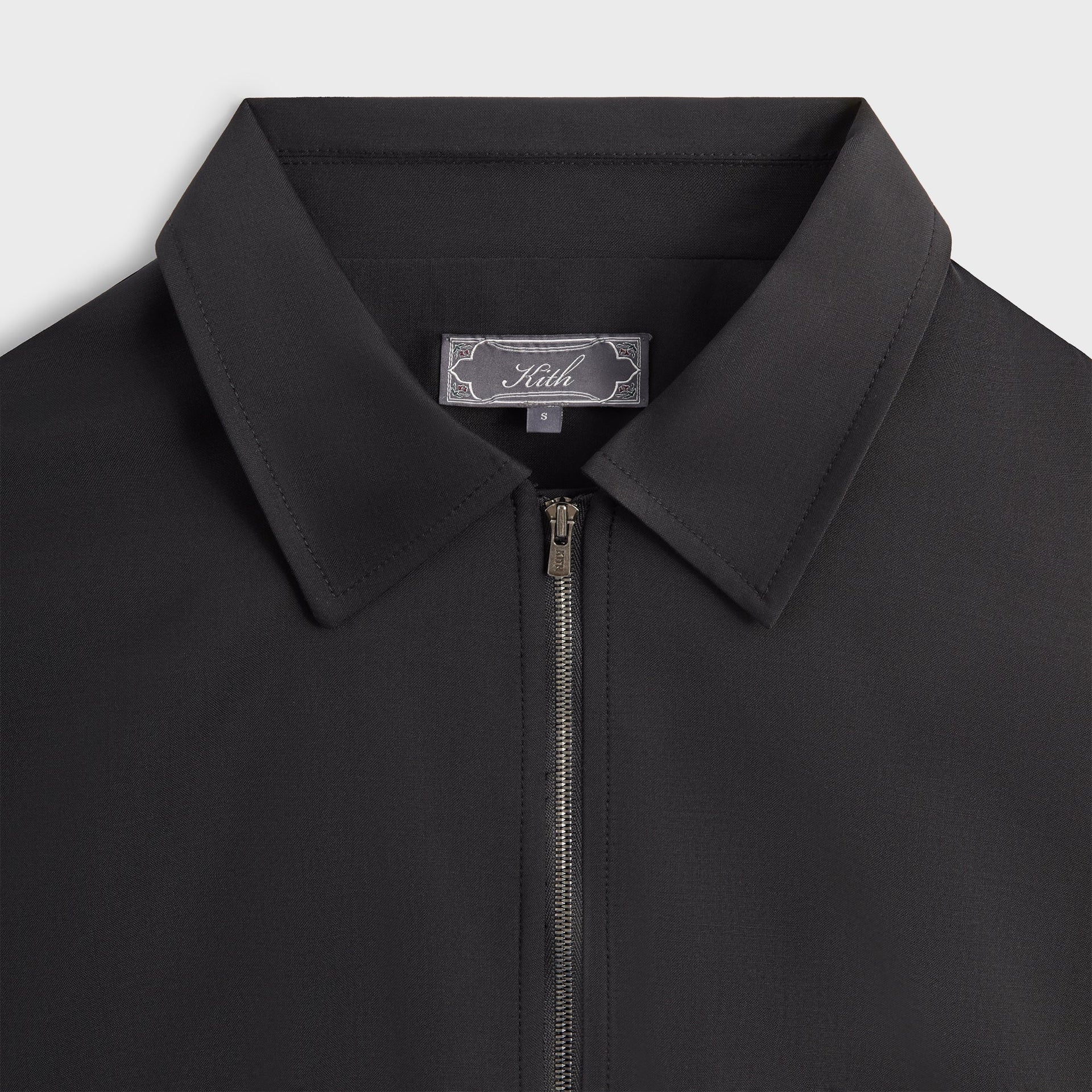 Kith Tropical Wool Marquis Zip Up Shirt - Black