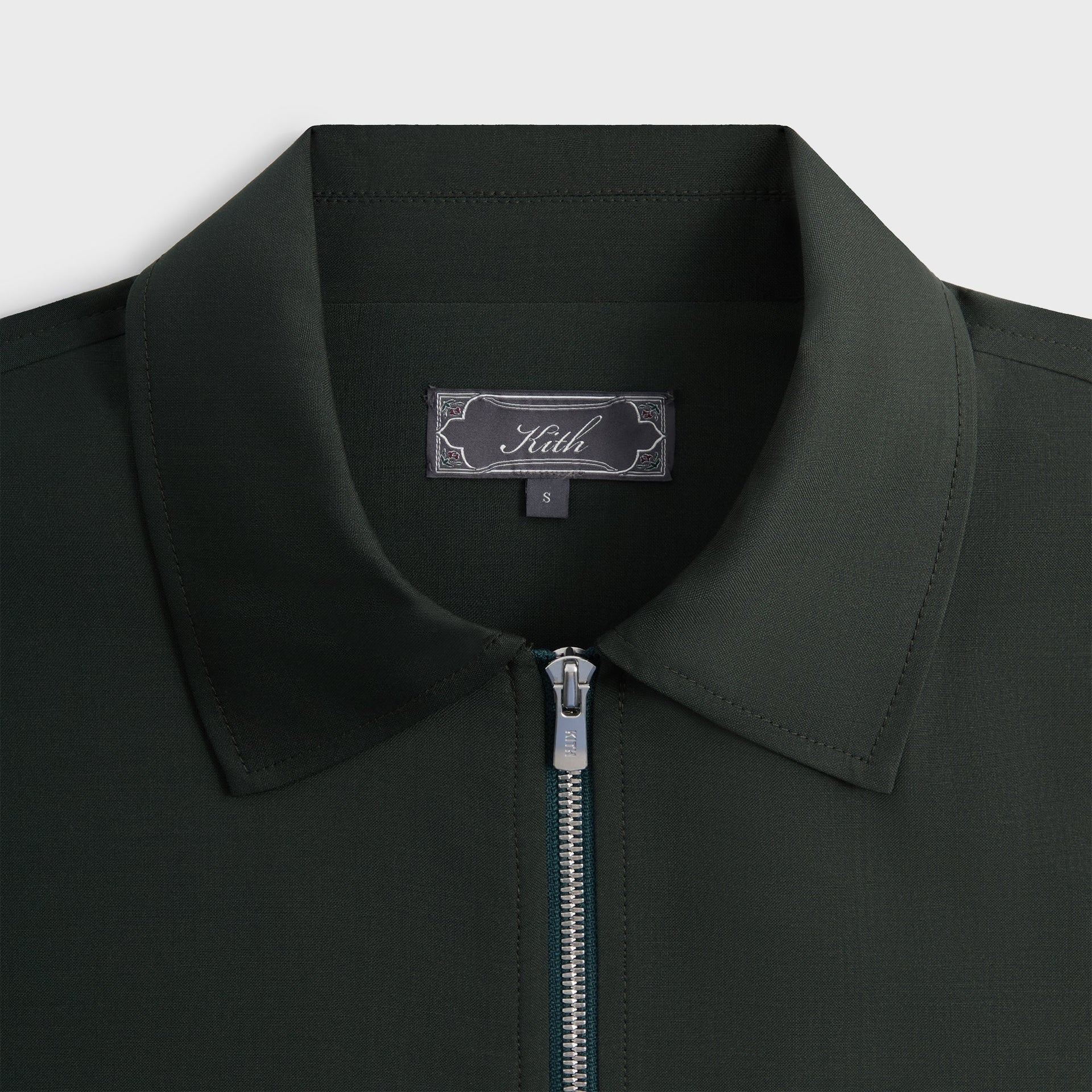 Kith Tropical Wool Marquis Zip Up Shirt - Stadium