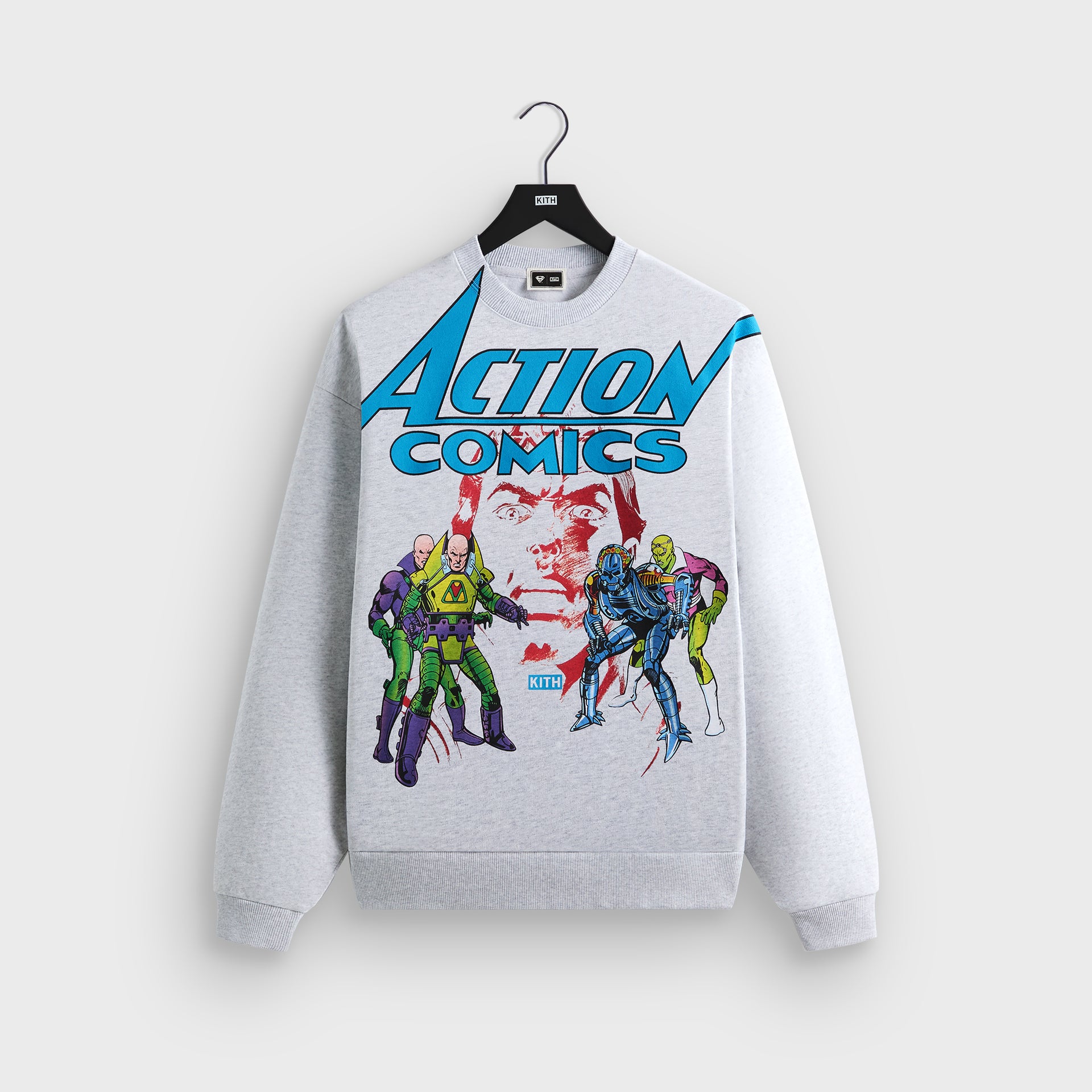Superman | Kith Action Comics Nelson Crewneck - Light Heather Grey