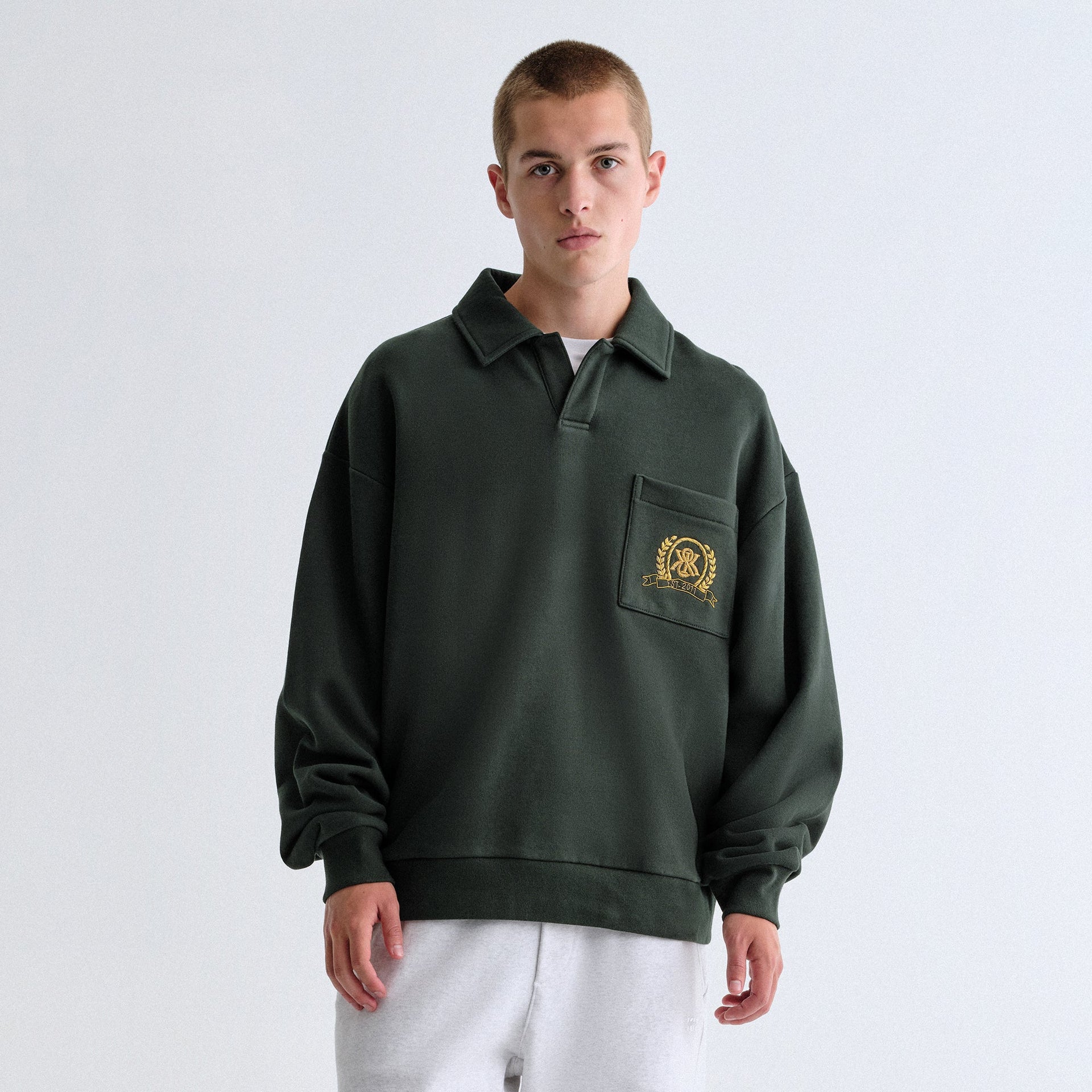 Kith & Kin Crest Gilded Crest Collared Rugby - Stadium