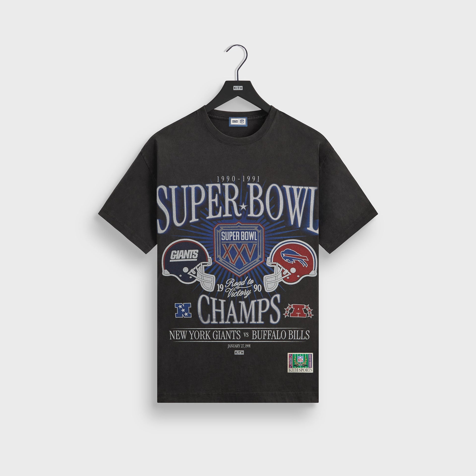 Kith for the NFL Super Bowl Vintage Bishop Tee - Black