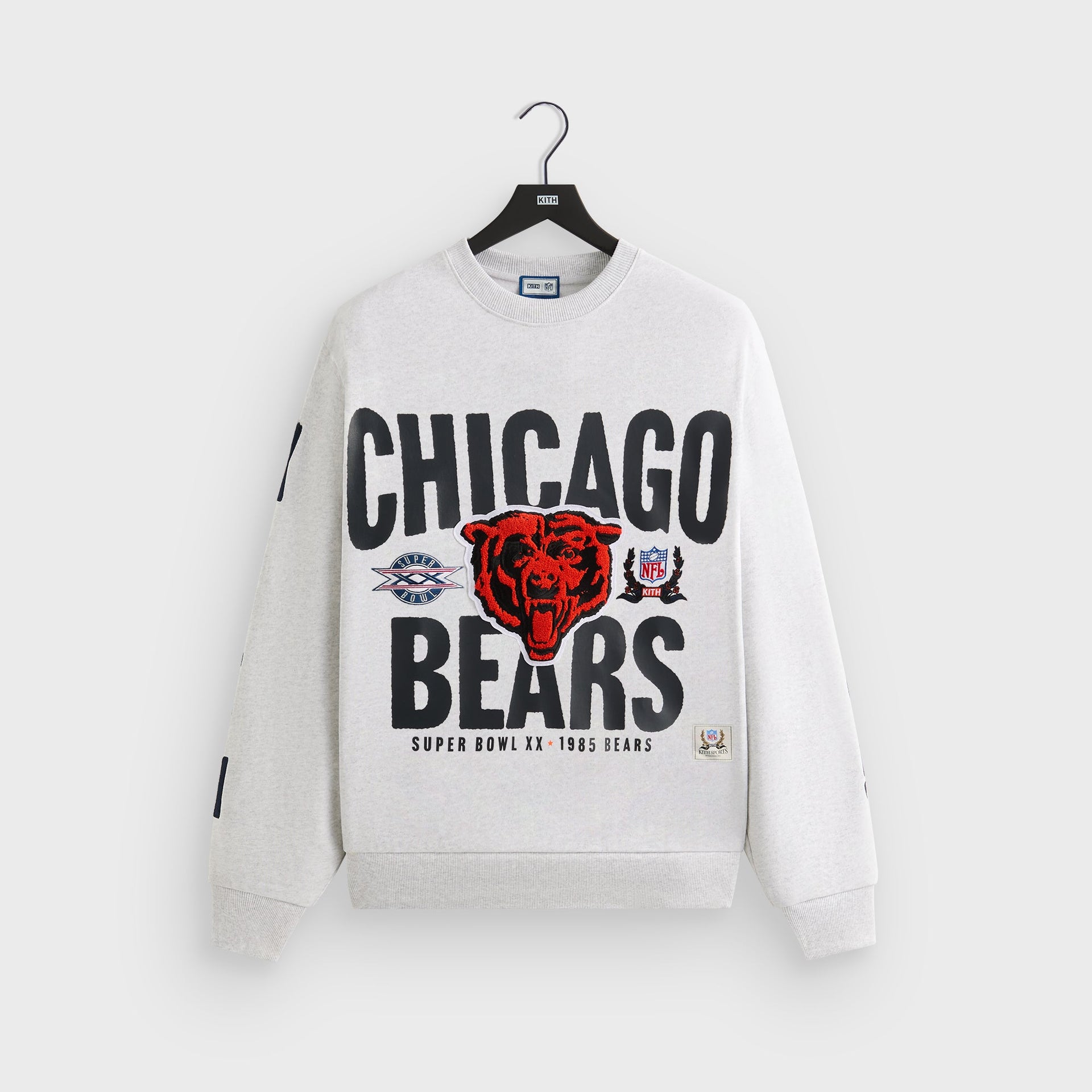 Kith for the NFL Chicago Bears 1985 Vintage Crewneck - Light Heather Grey