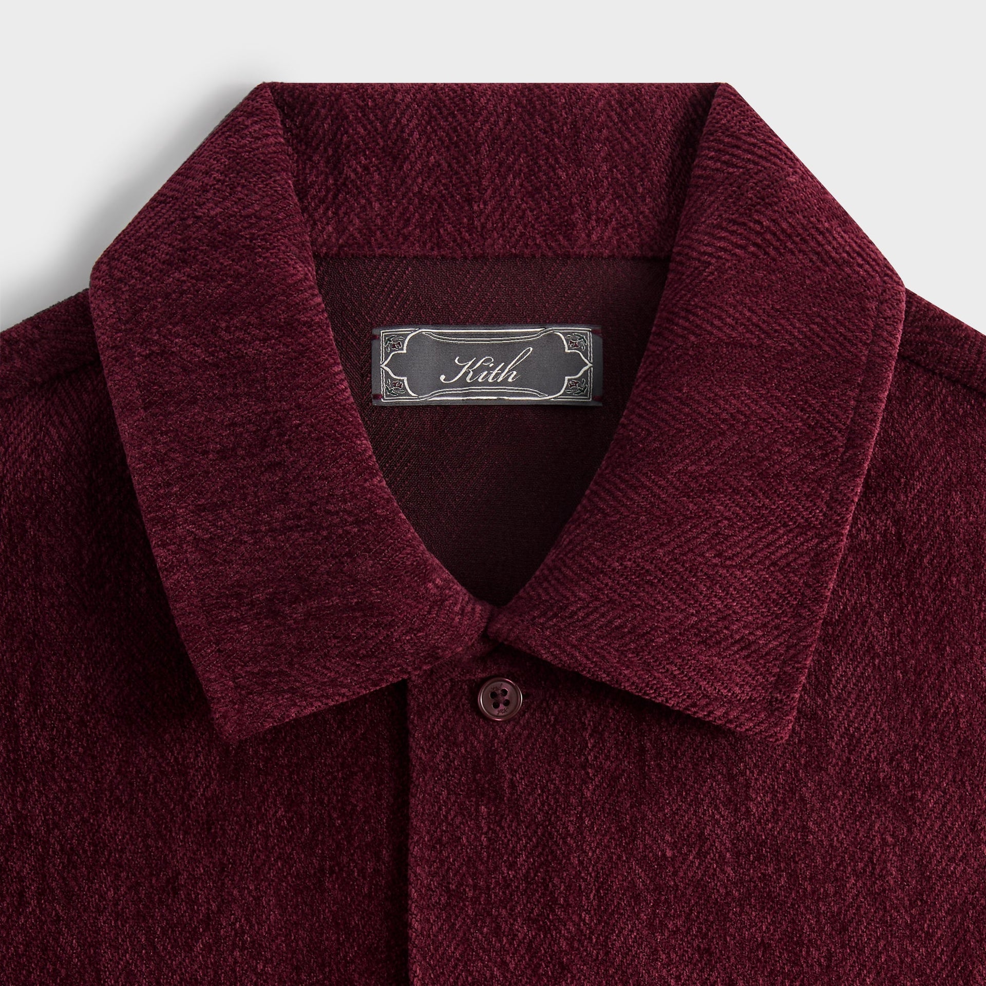 Kith Herringbone Velour Henson Buttondown - Magma