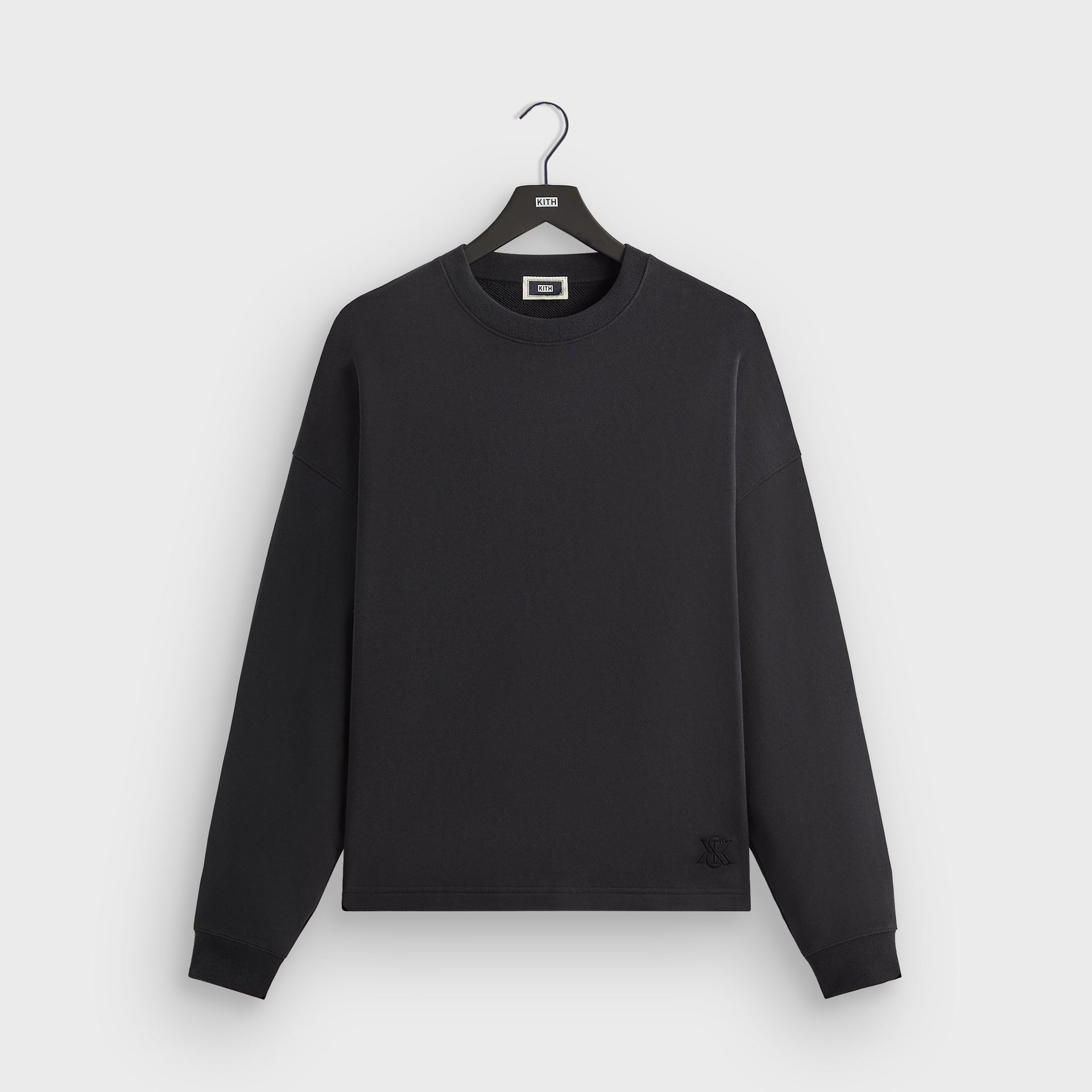 Kith Sueded French Terry Long Sleeve Lawson Tee - Black