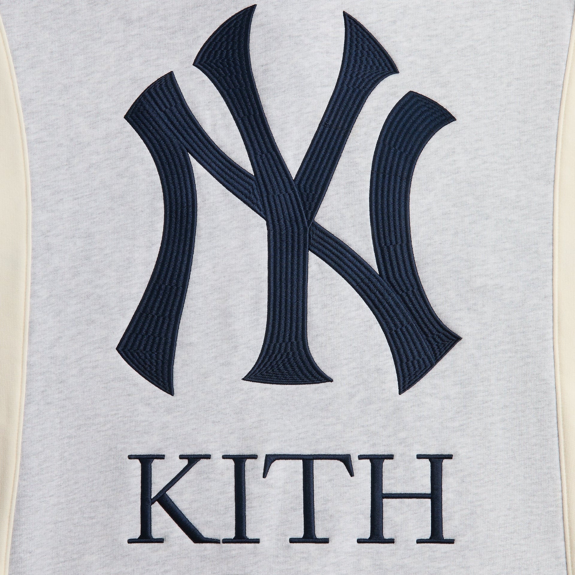 Kith for the New York Yankees Paneled Nelson Rugby - Light Heather Grey