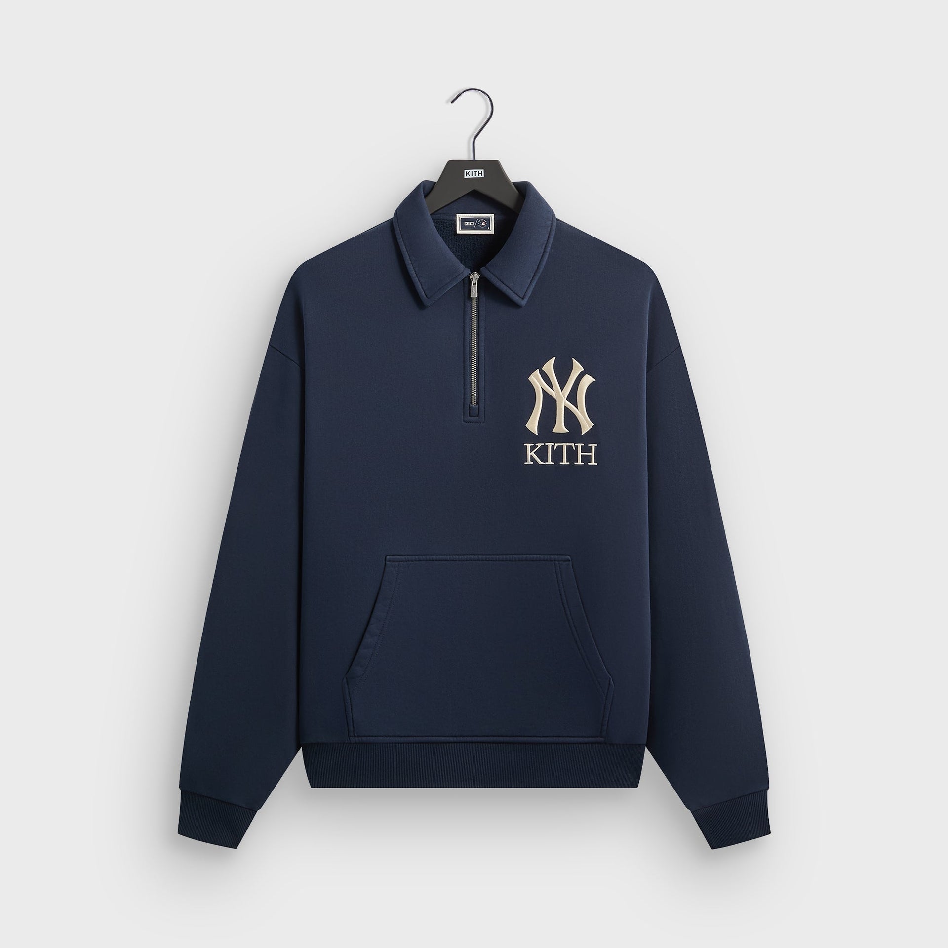 Kith for the New York Yankees Quarter Zip Popover Sweatshirt - Nocturnal