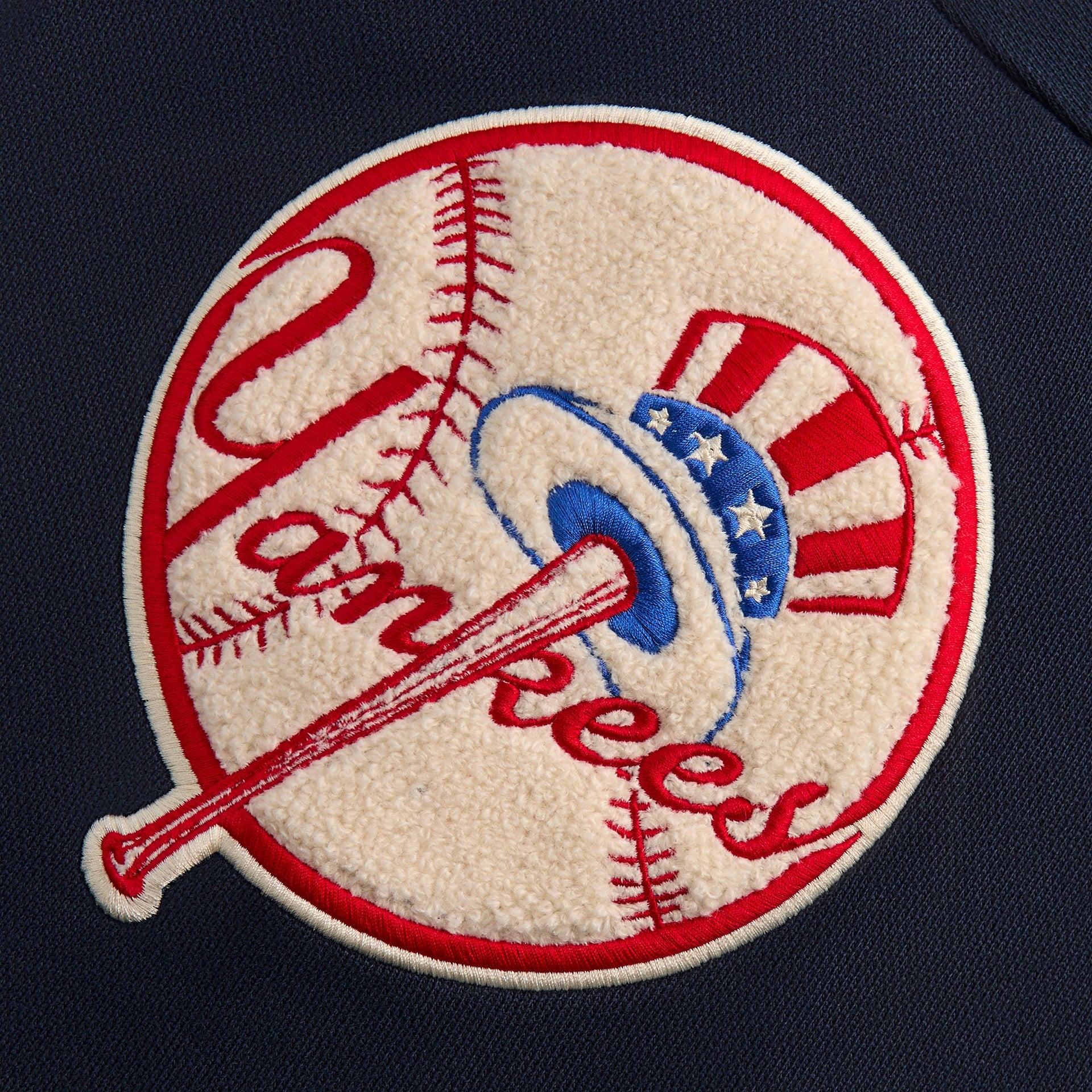 Kith for the New York Yankees Plush Fleece Cropped Braxton Hoodie - Nocturnal