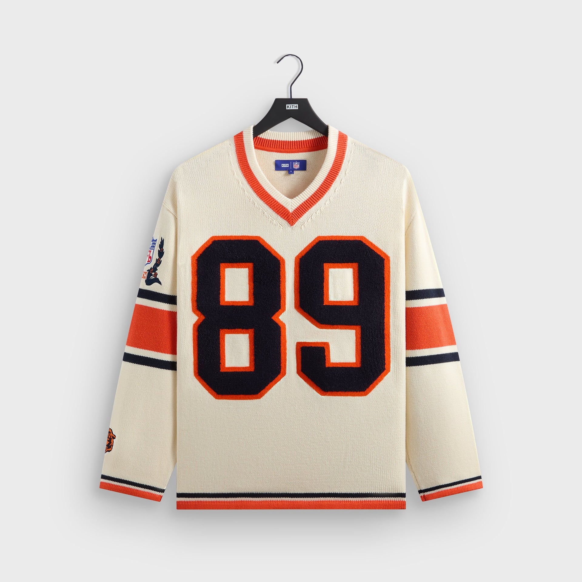 Kith for the NFL Chicago Bears V-Neck Beau Knit Sweater - Sandrift