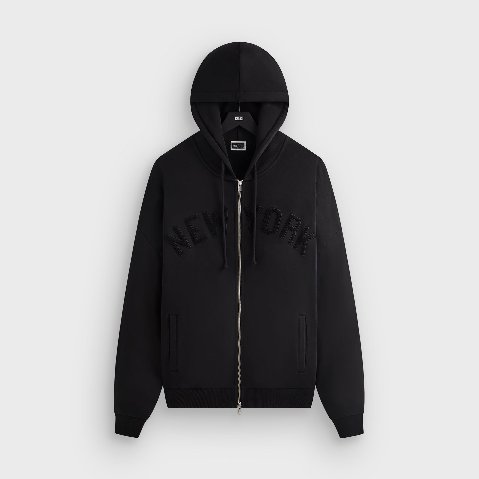 Kith for the New York Yankees Cropped Braxton Full Zip Hoodie - Black