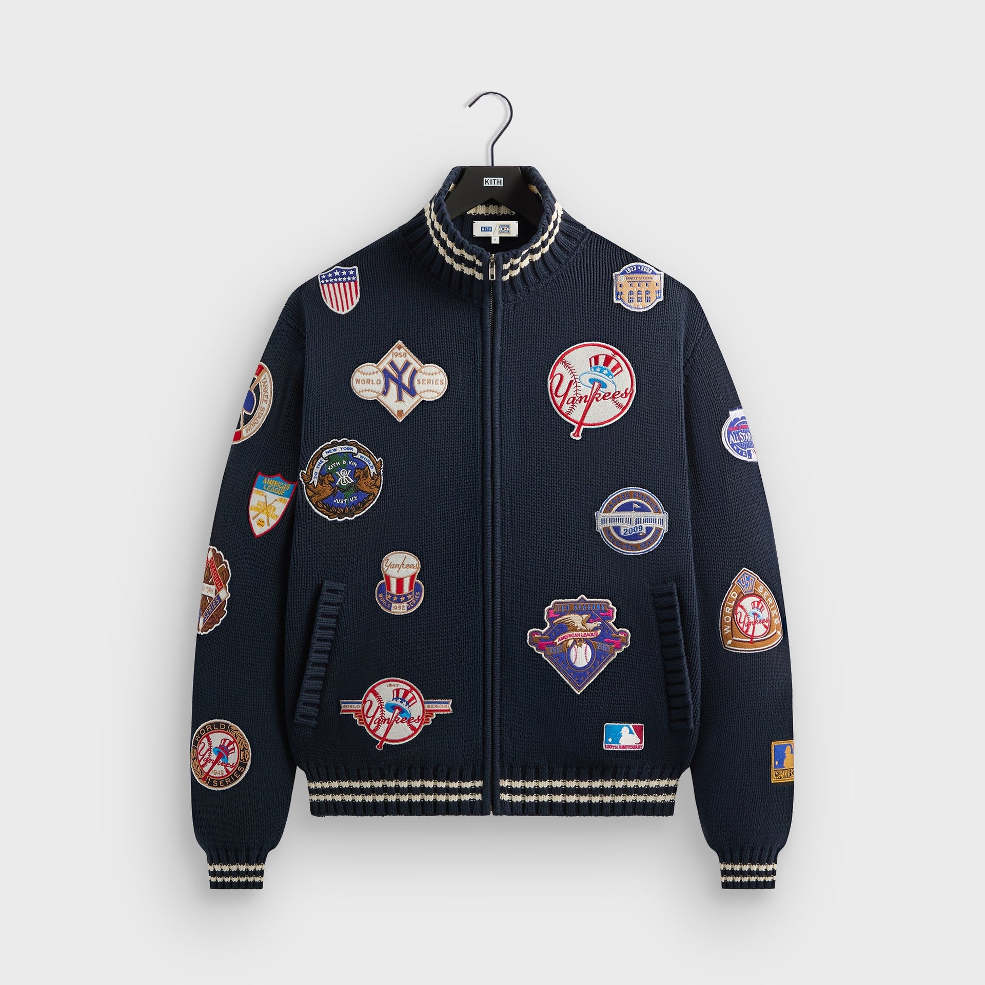 Kith for the New York Yankees All-Over Embroidered Wyona Full Zip - Nocturnal