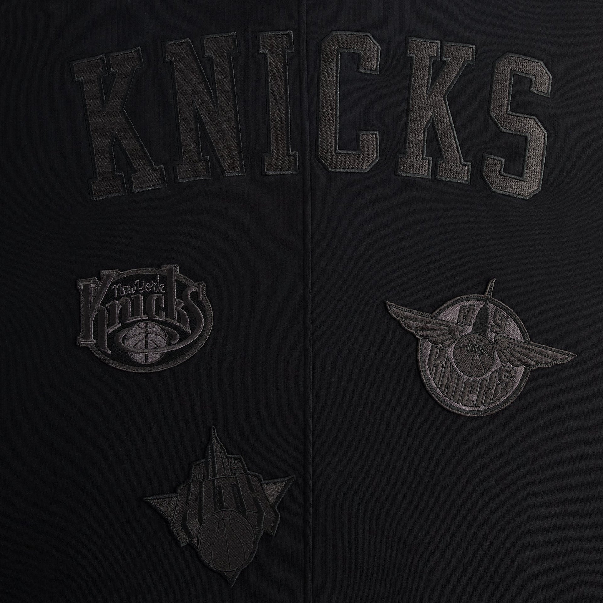 Kith for the New York Knicks Mash Up Cropped Braxton Vintage Hoodie - Black
