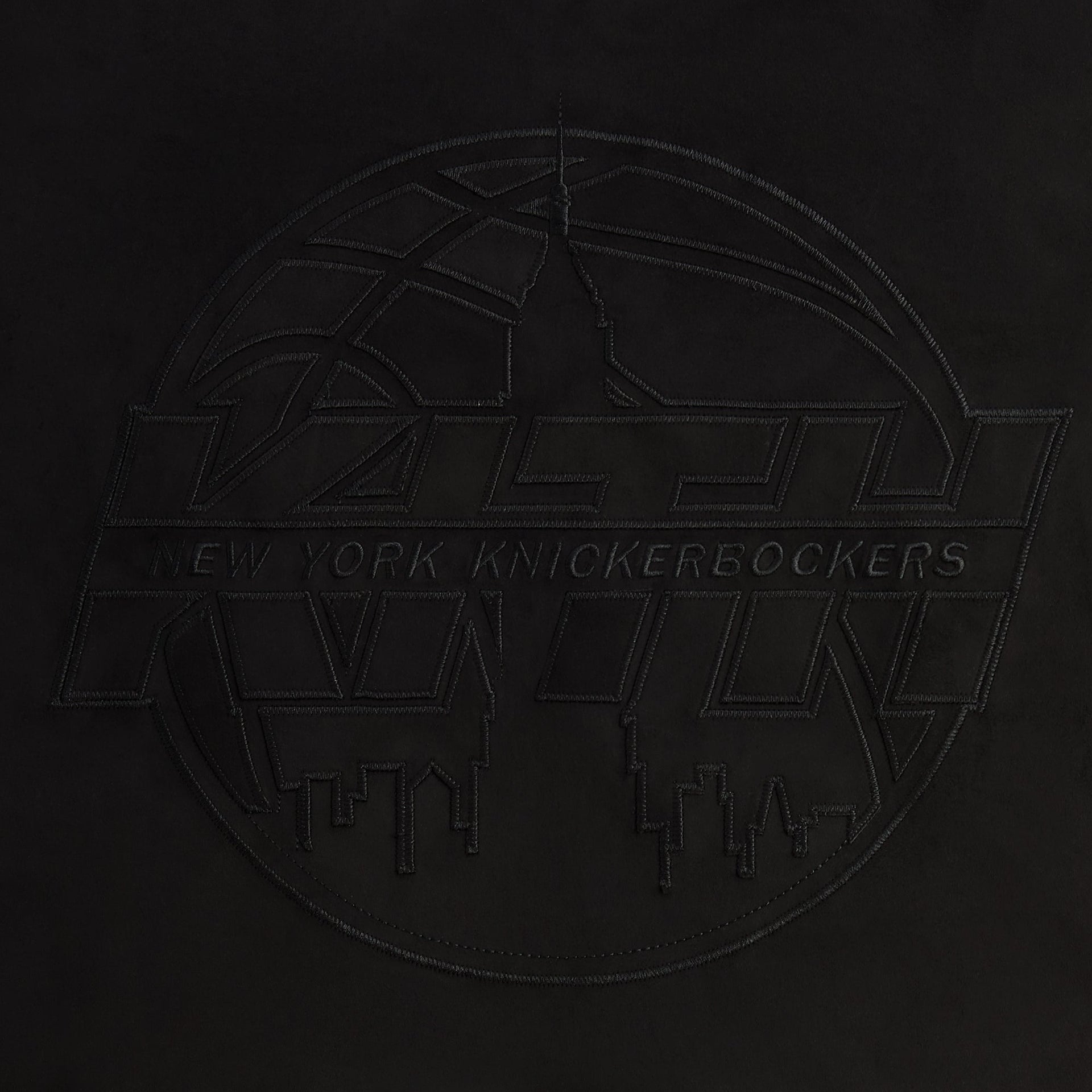 Kith for the New York Knicks Tonal Microsuede Cropped Braxton Hoodie - Black