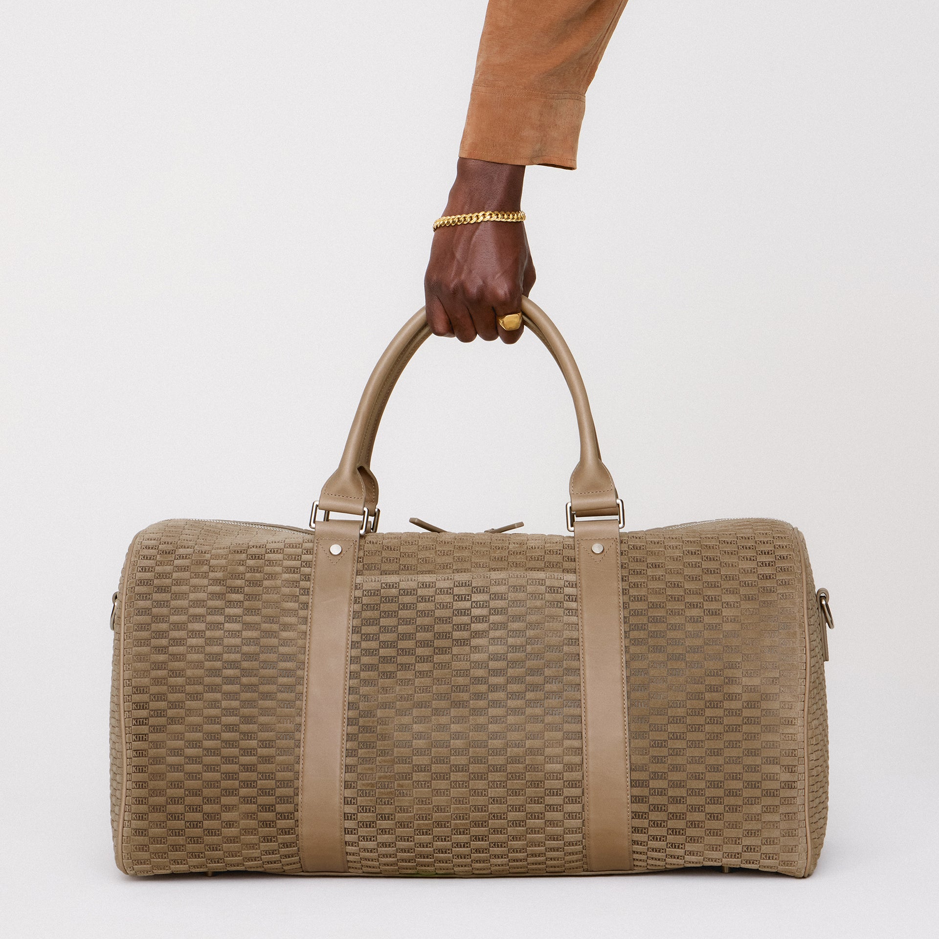Kith Monogram Suede Duffle Bag - Taupe