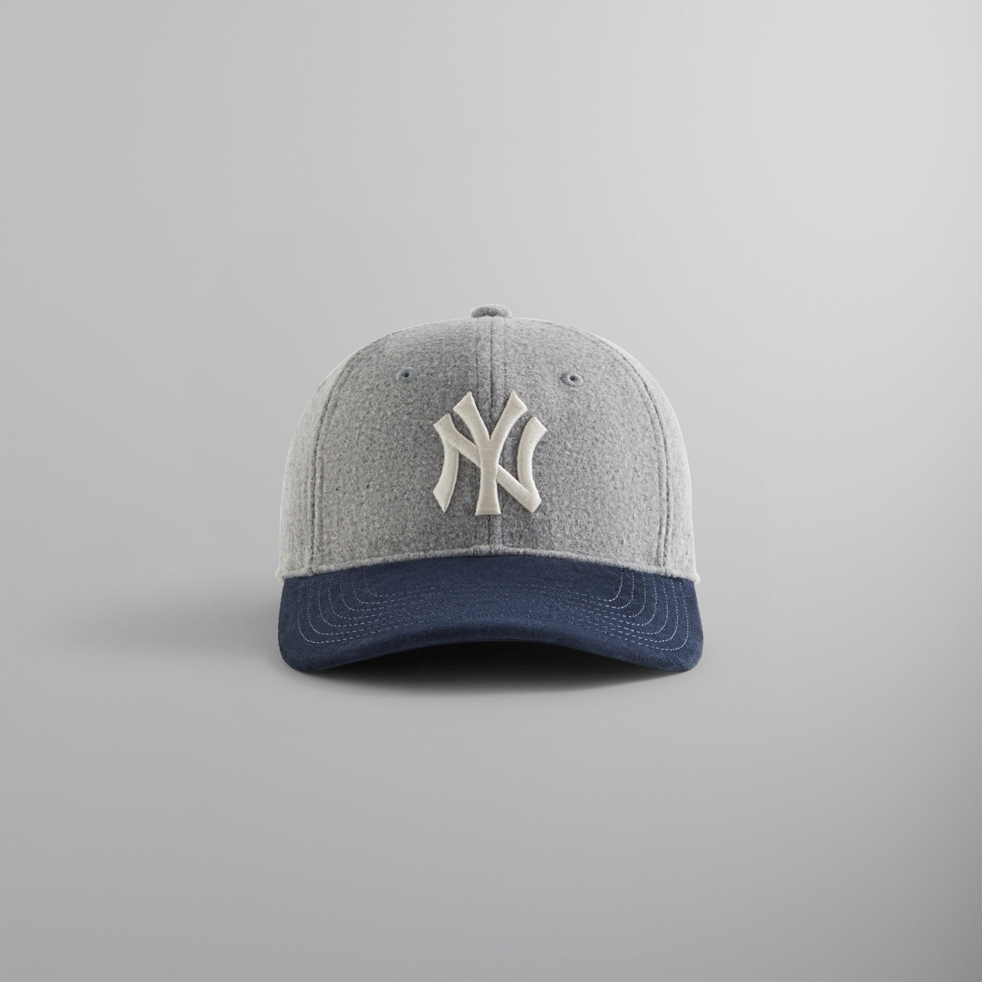 Kith & '47 for New York Yankees Unstructured Wool Fitted With Suede Brim - Heather Grey