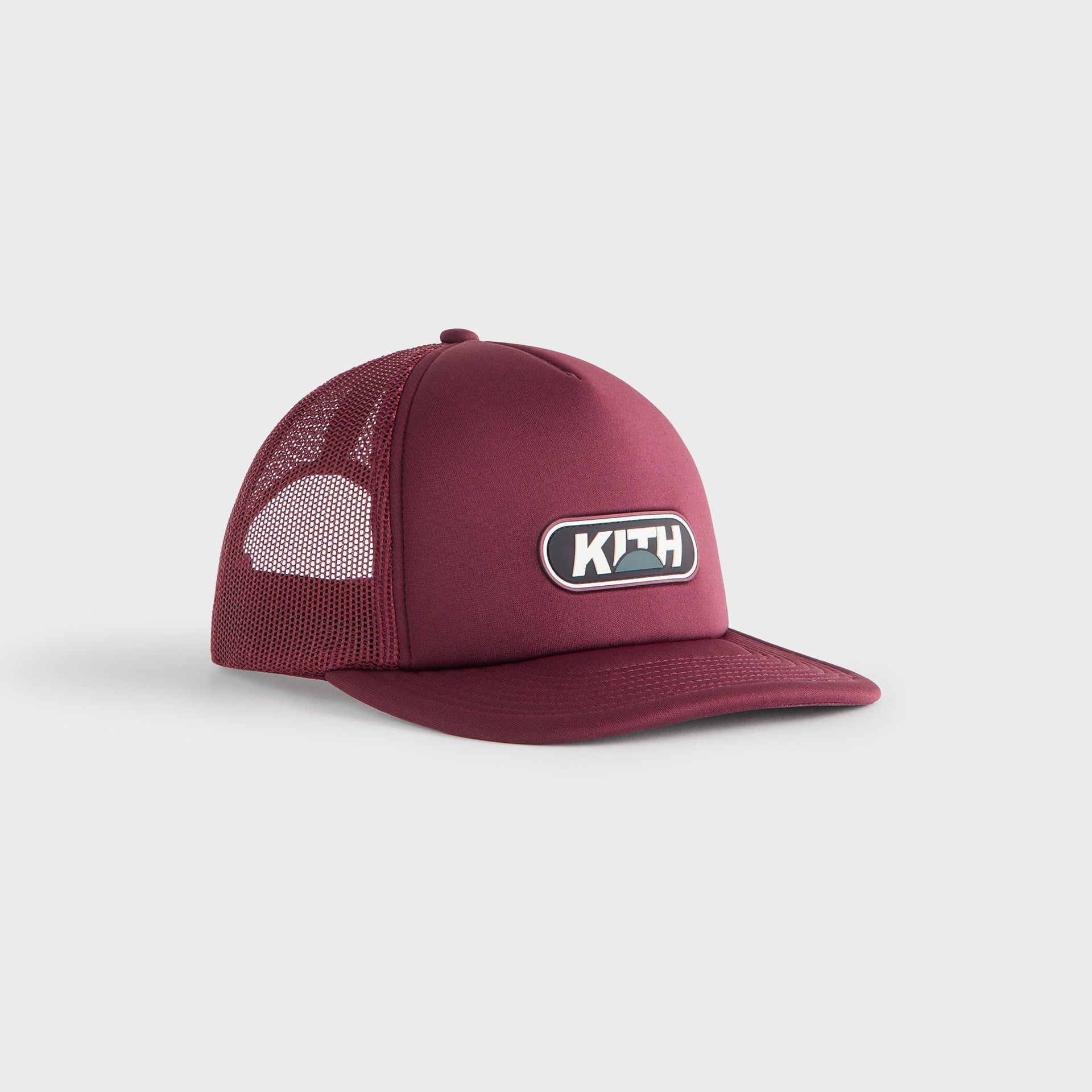 Kith Poly Foam Nolan Trucker Hat with Rubber Patch - Magma
