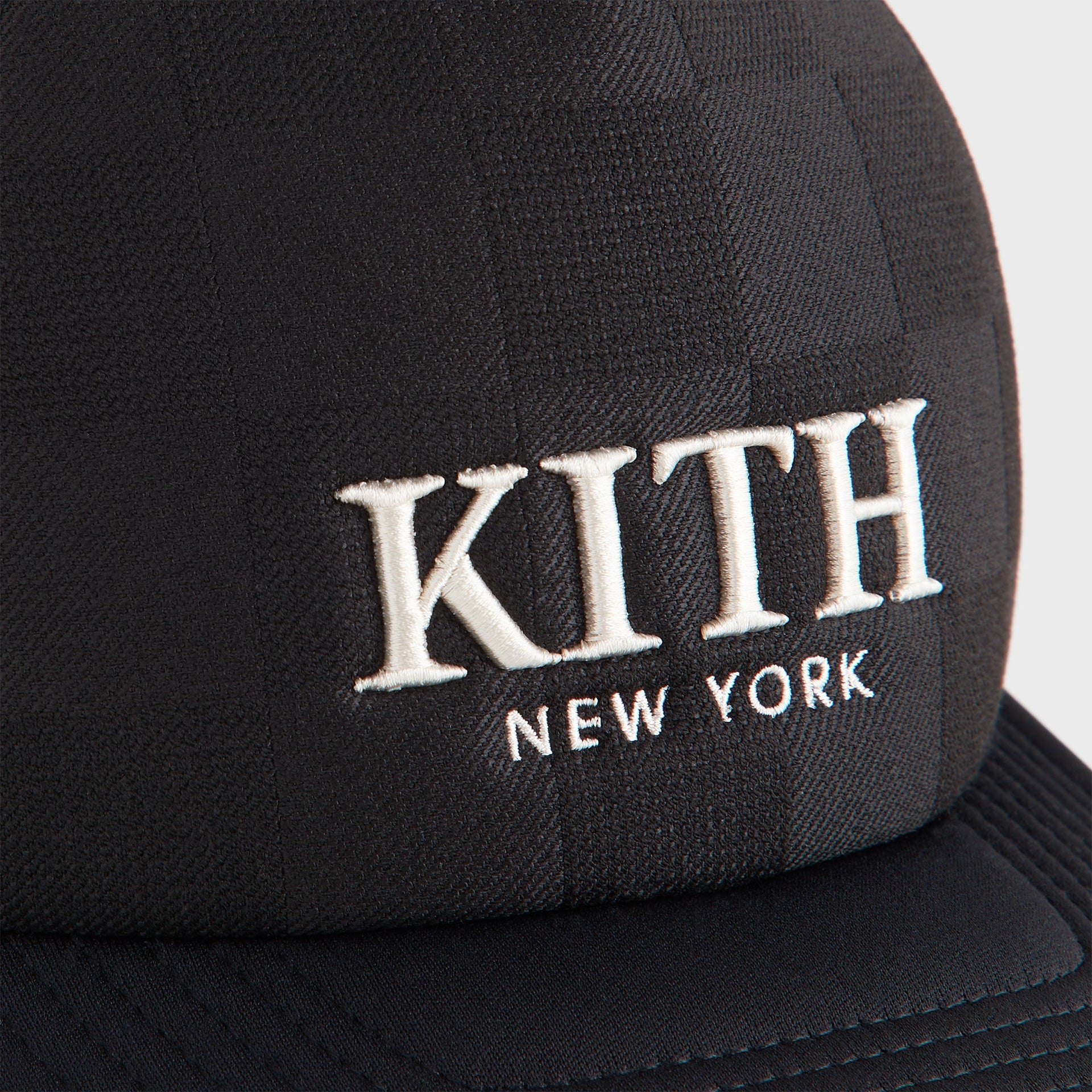 Kith Checkerboard Double Weave Nolan Trucker Hat - Black