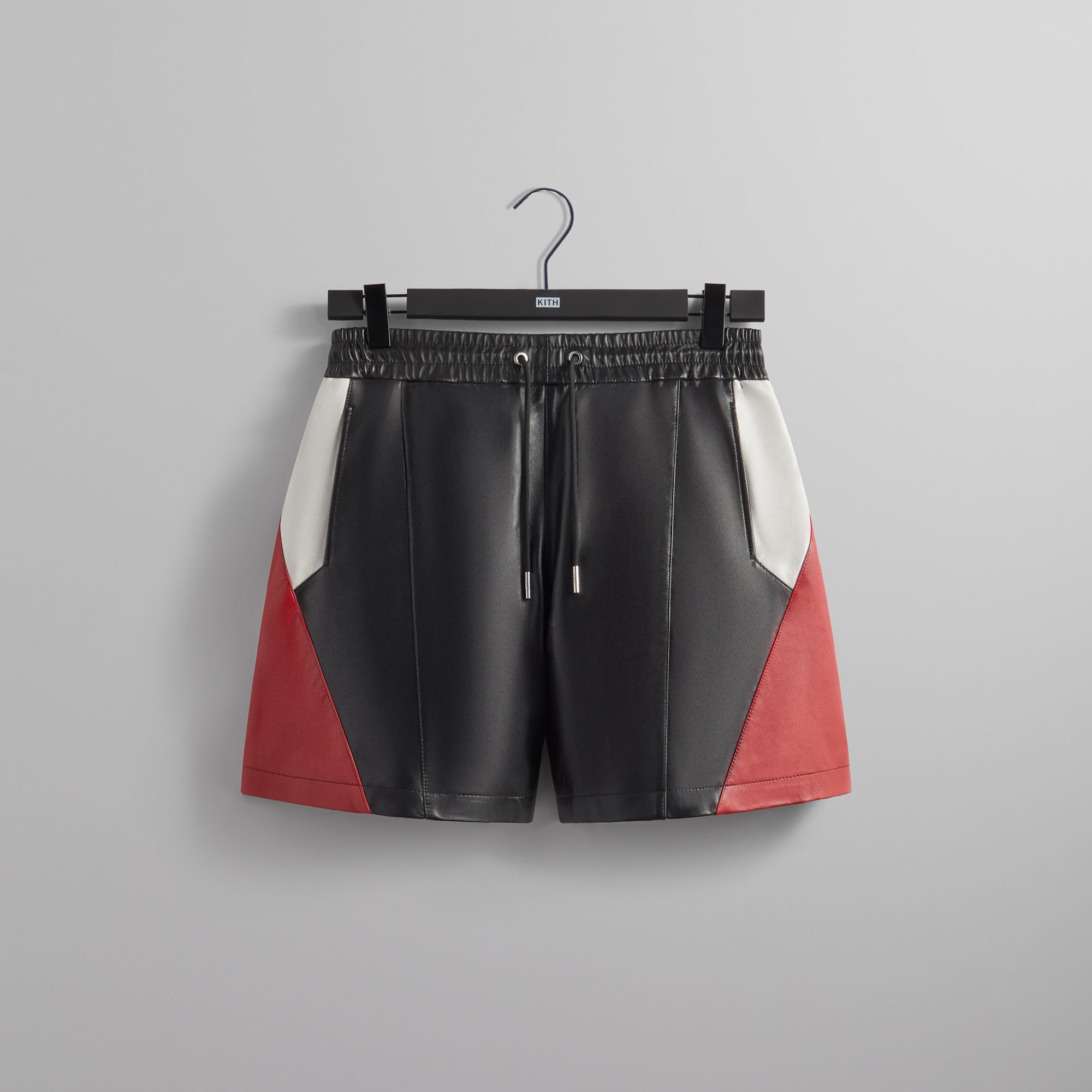 Kith Leather Curtis Panelled Short - Black