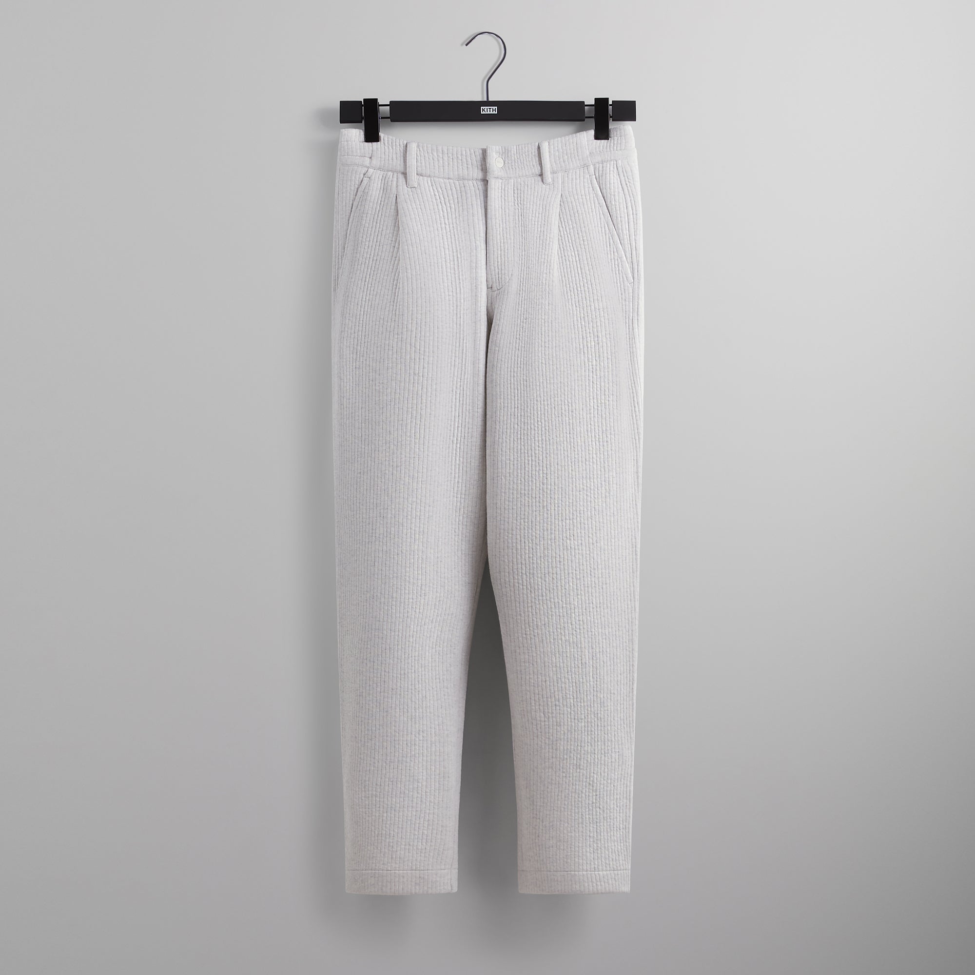 Kith Striped Interlock Garrison Pant - Light Heather Grey