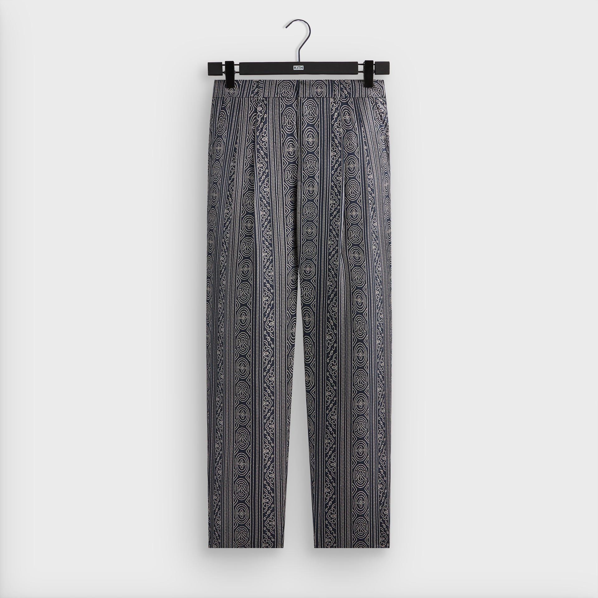 &Kin Batik Stripe Pleated Ari Trouser - Nocturnal