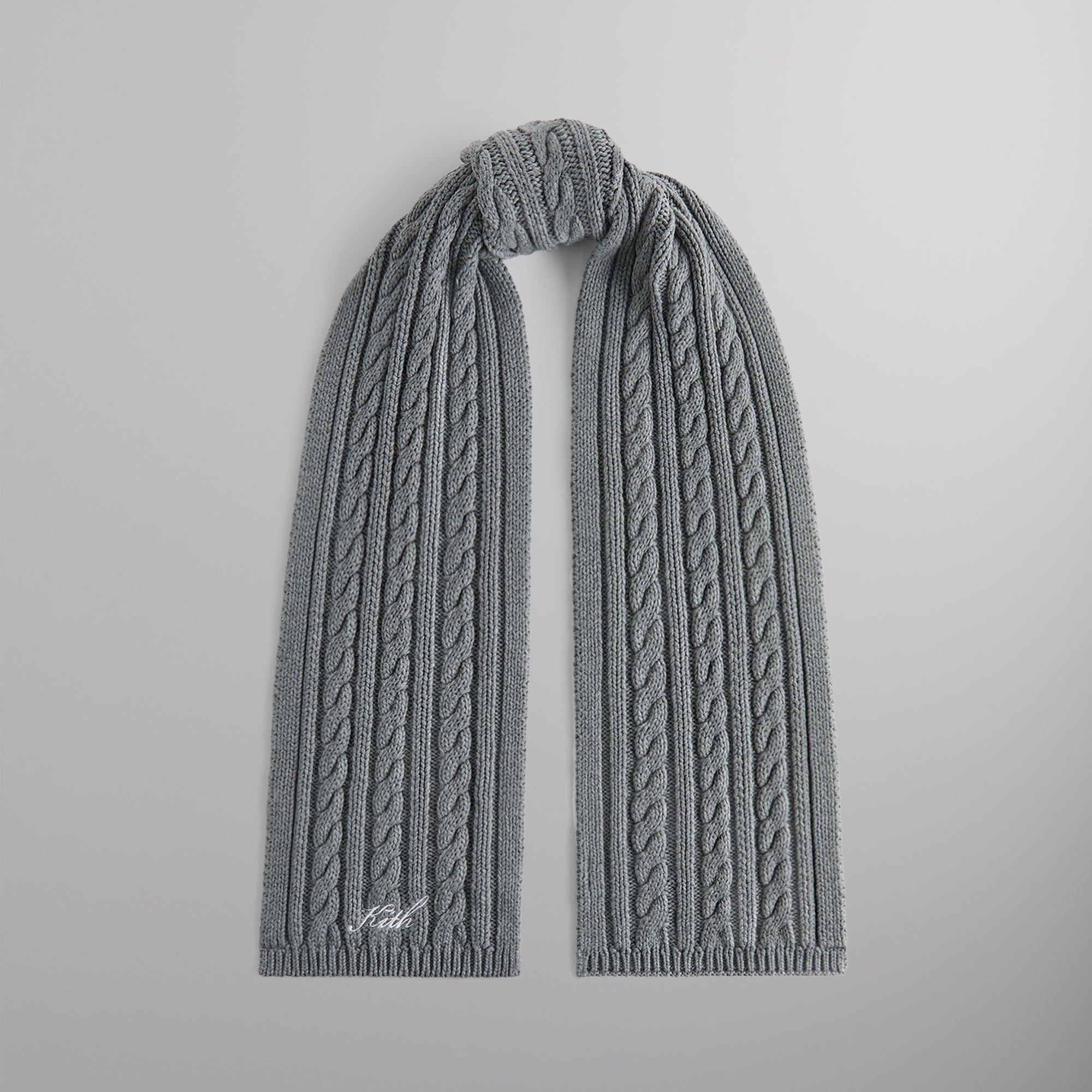 Kithmas Cotton Cable Scarf - Medium Heather Grey