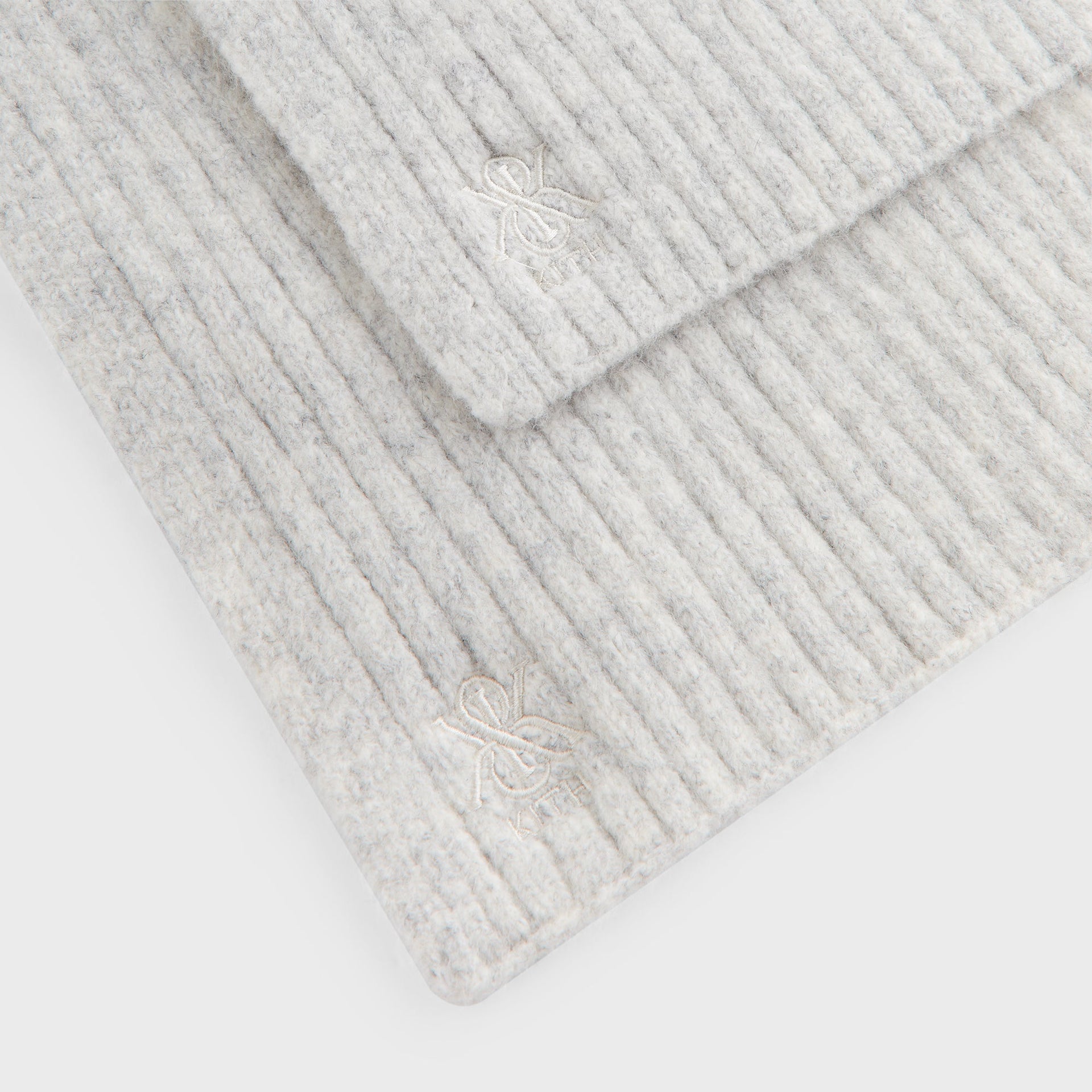 Kith Ribbed Knit Scarf - Light Heather Grey