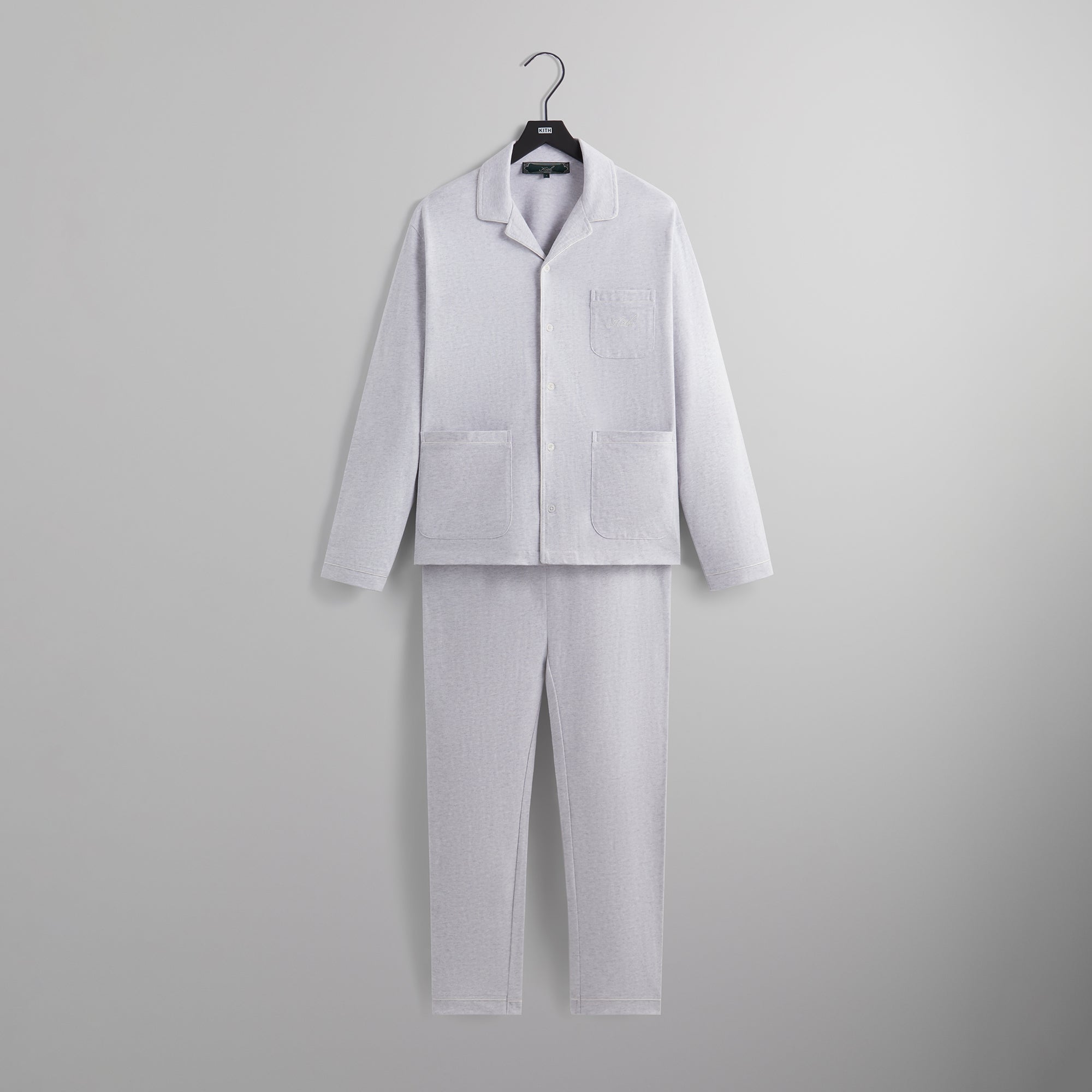 Kithmas Script Pajama Set - Light Heather Grey