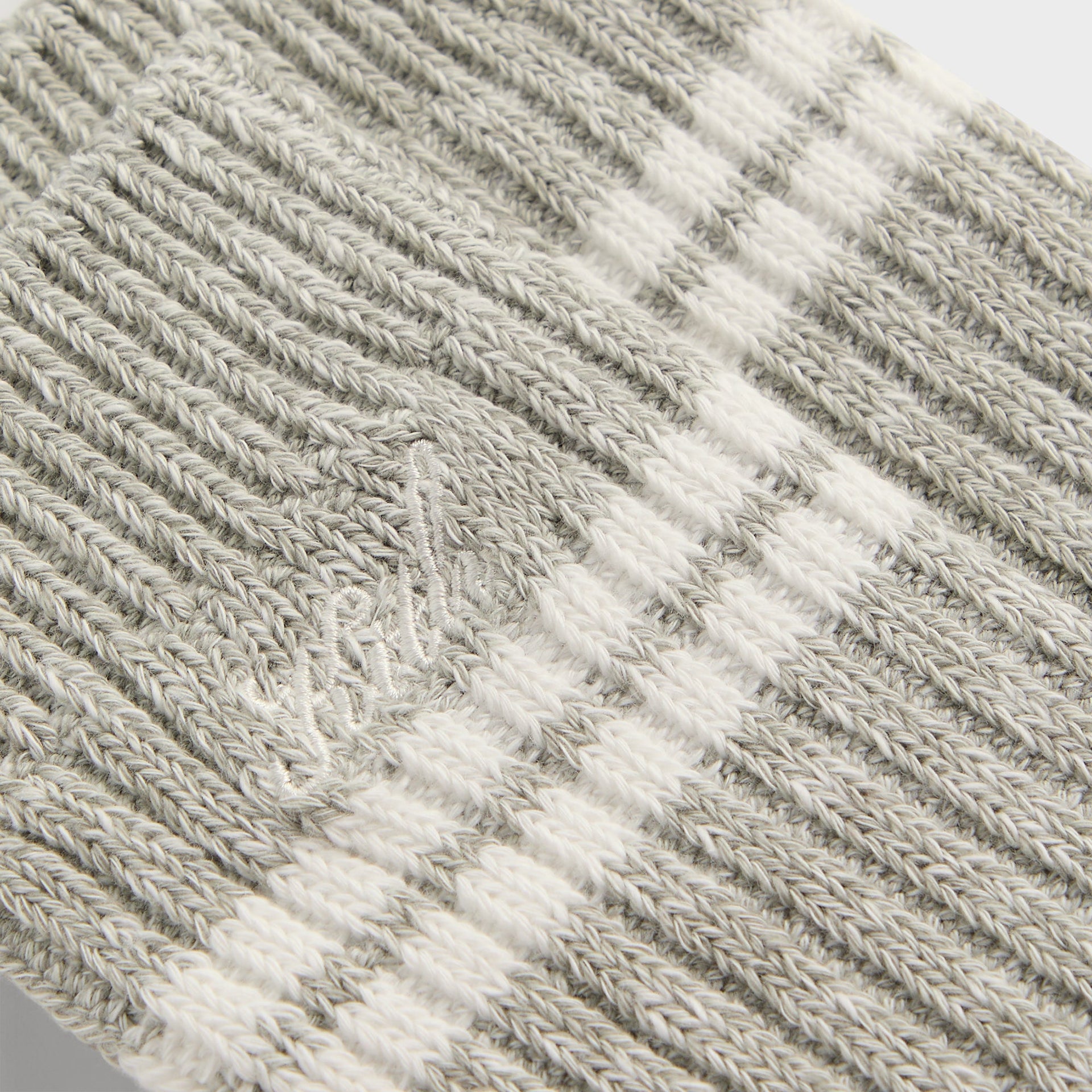 Kith Calf Stripe Marled Crew Sock - Light Heather Grey