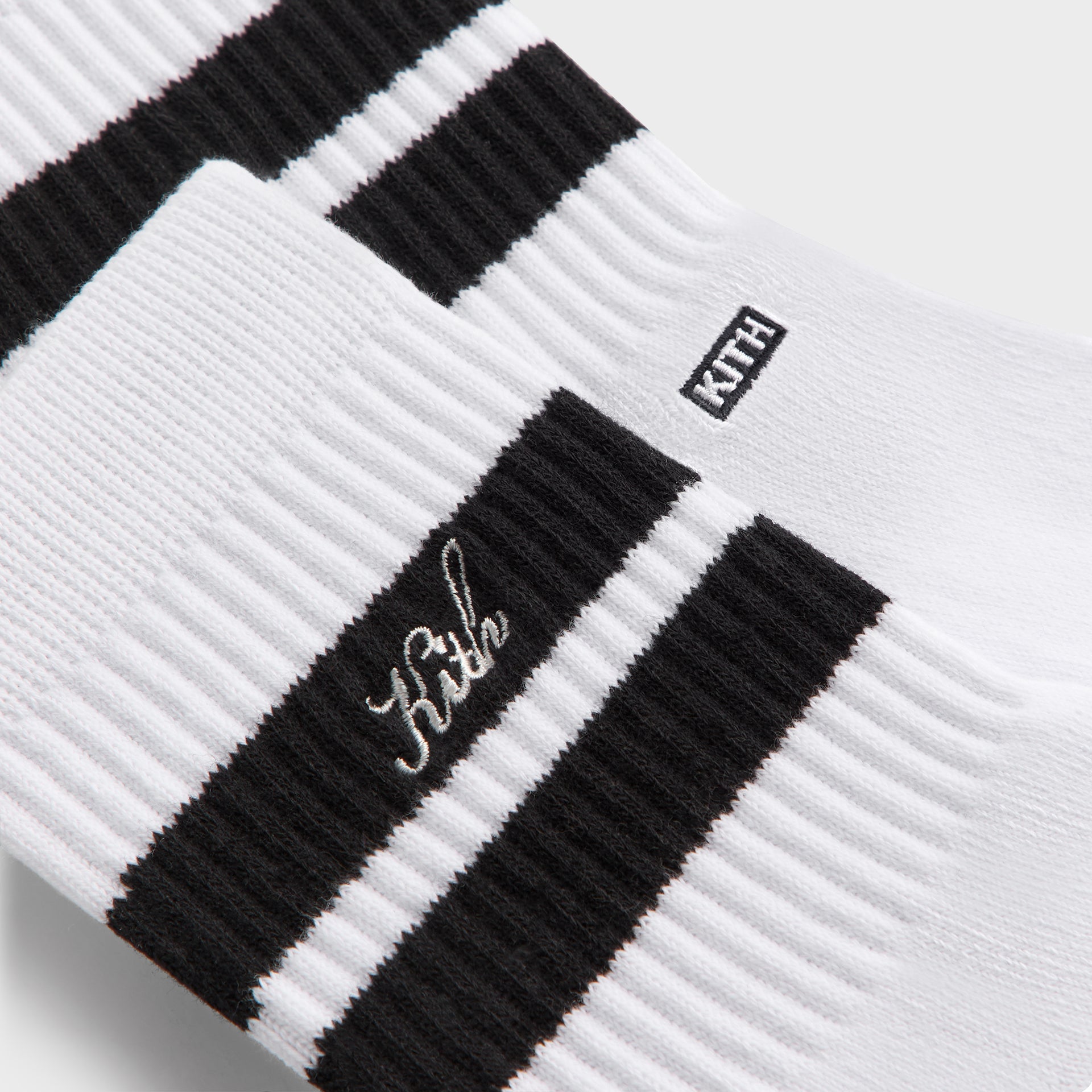 Kith 3-Pack Striped Mid Crew Socks - White